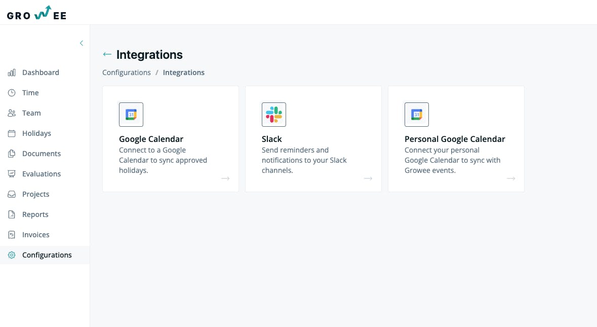 Slack and Google Calendar integrations