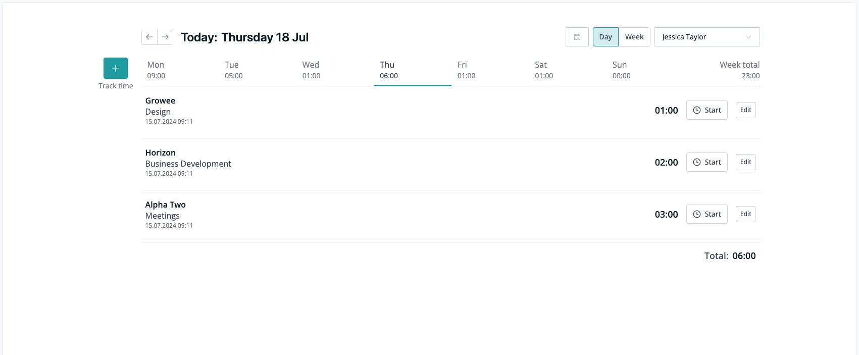 Saisie du temps de travail