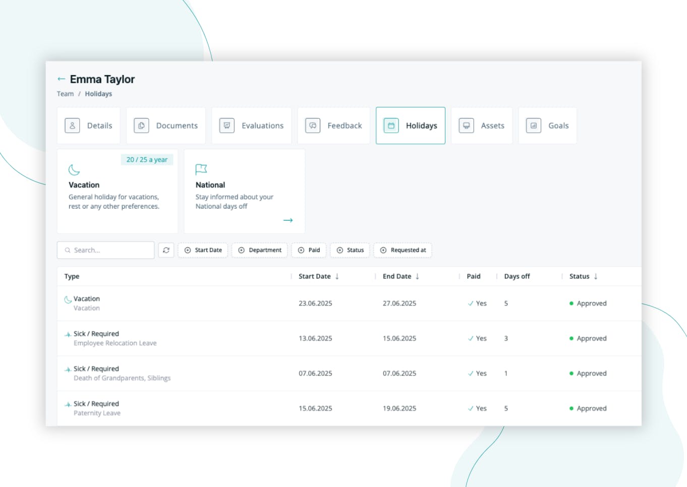 Real-Time Leave Balances & History Tracking