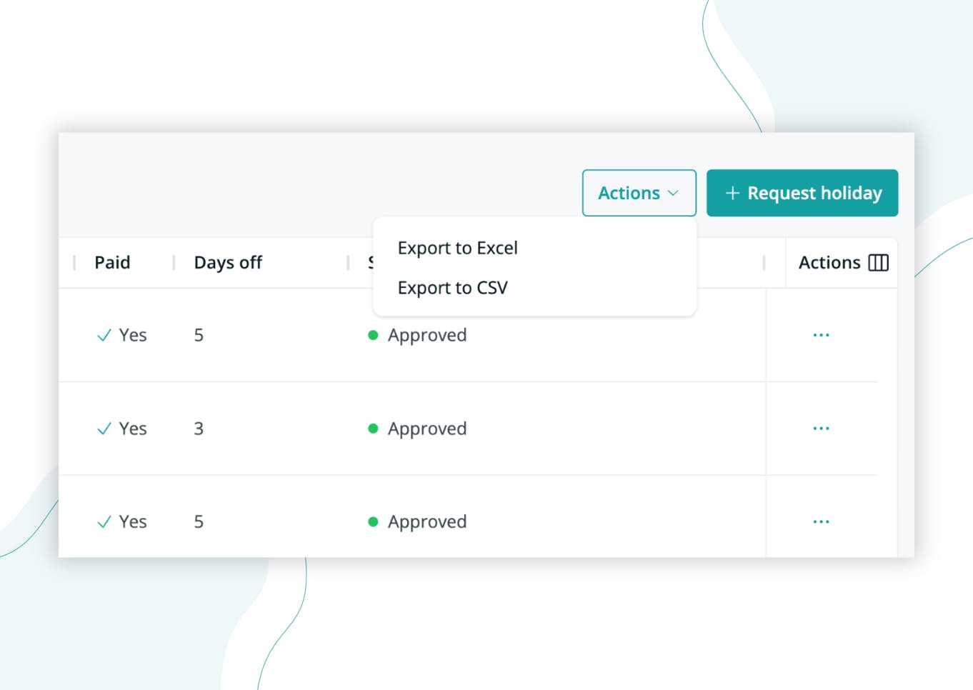 Export Leave Data Anytime