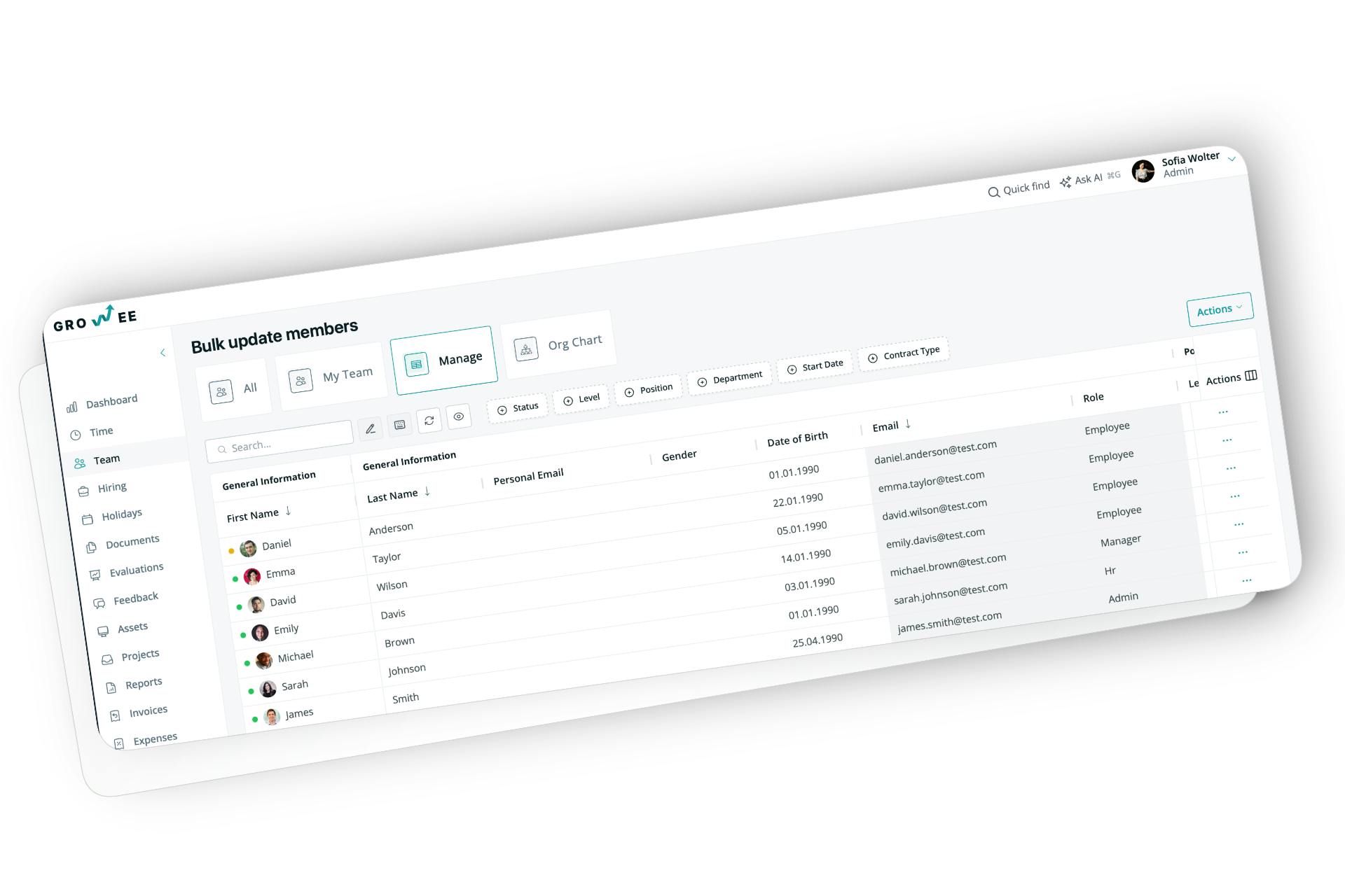 Inline Excel-Style Employee Editing