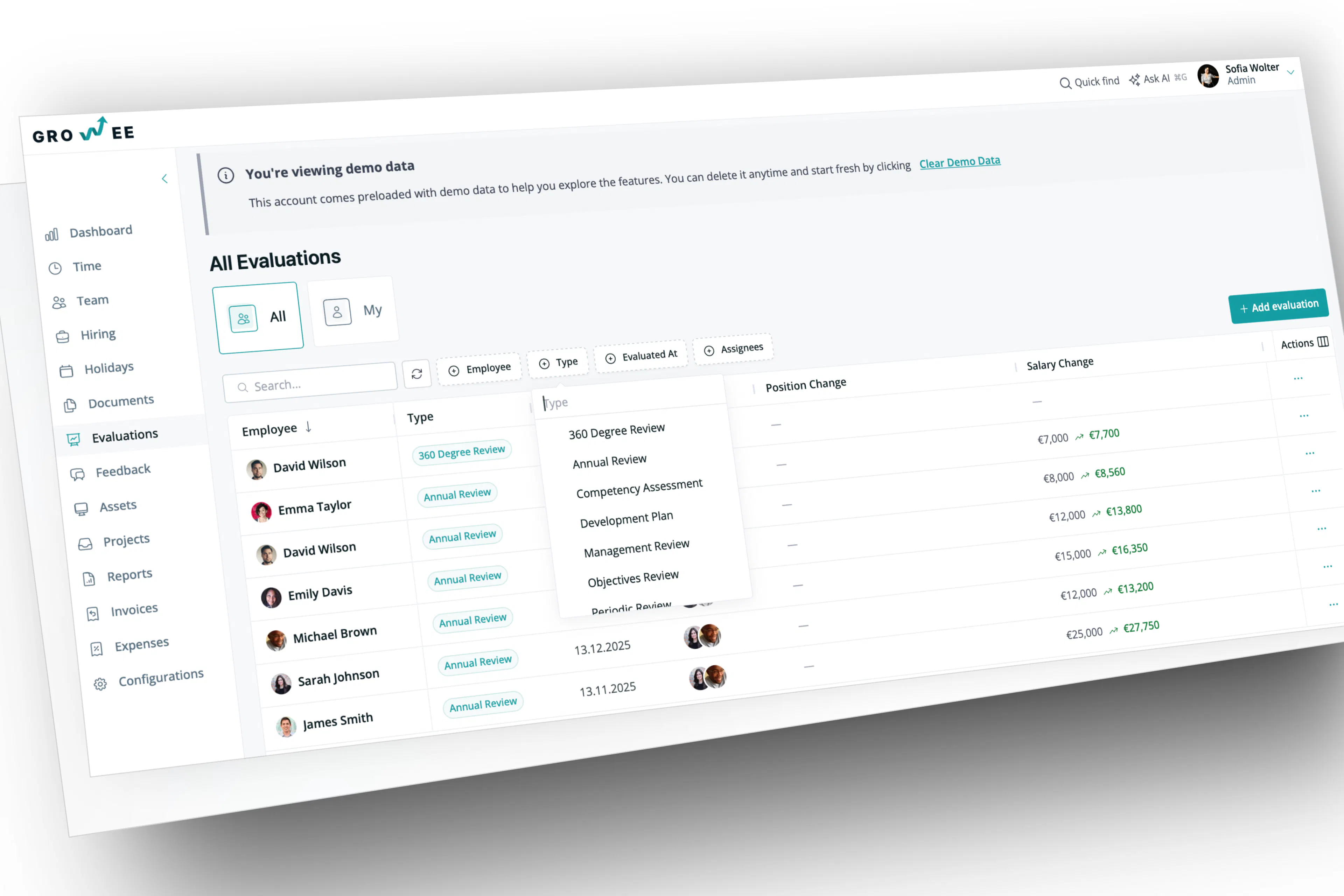 Filter and find any evaluation instantly