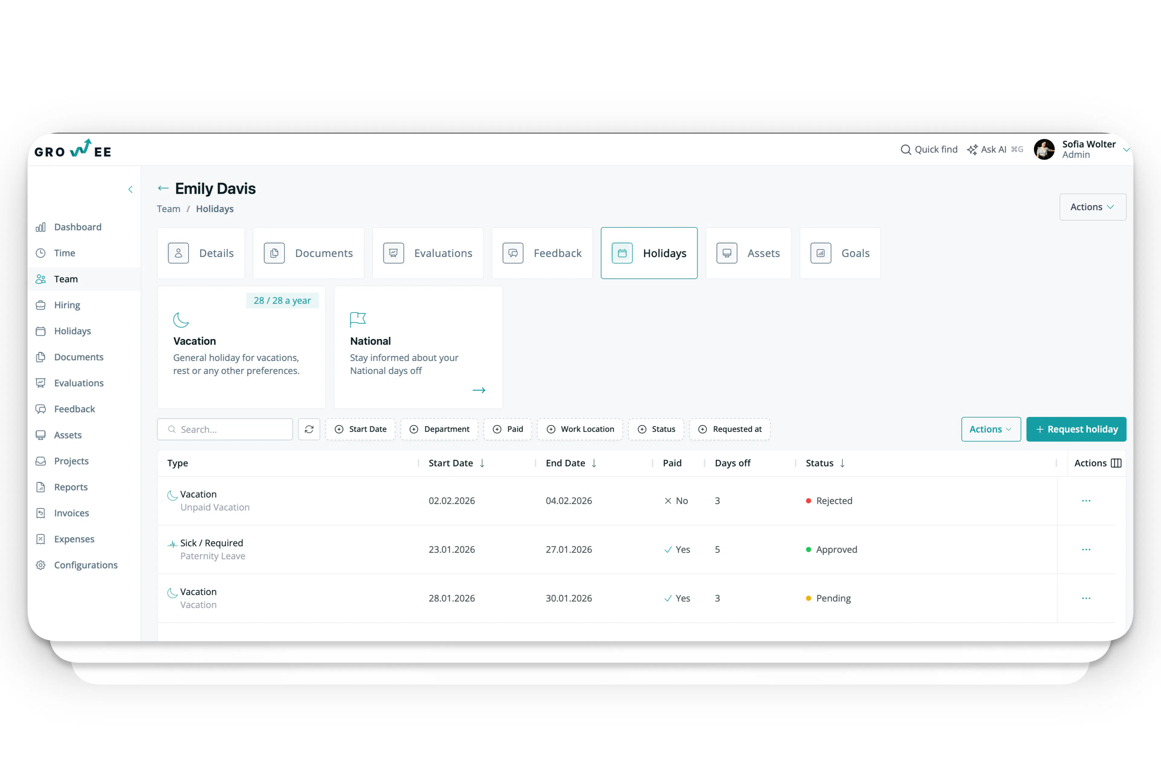 Real-Time Leave Balances and History