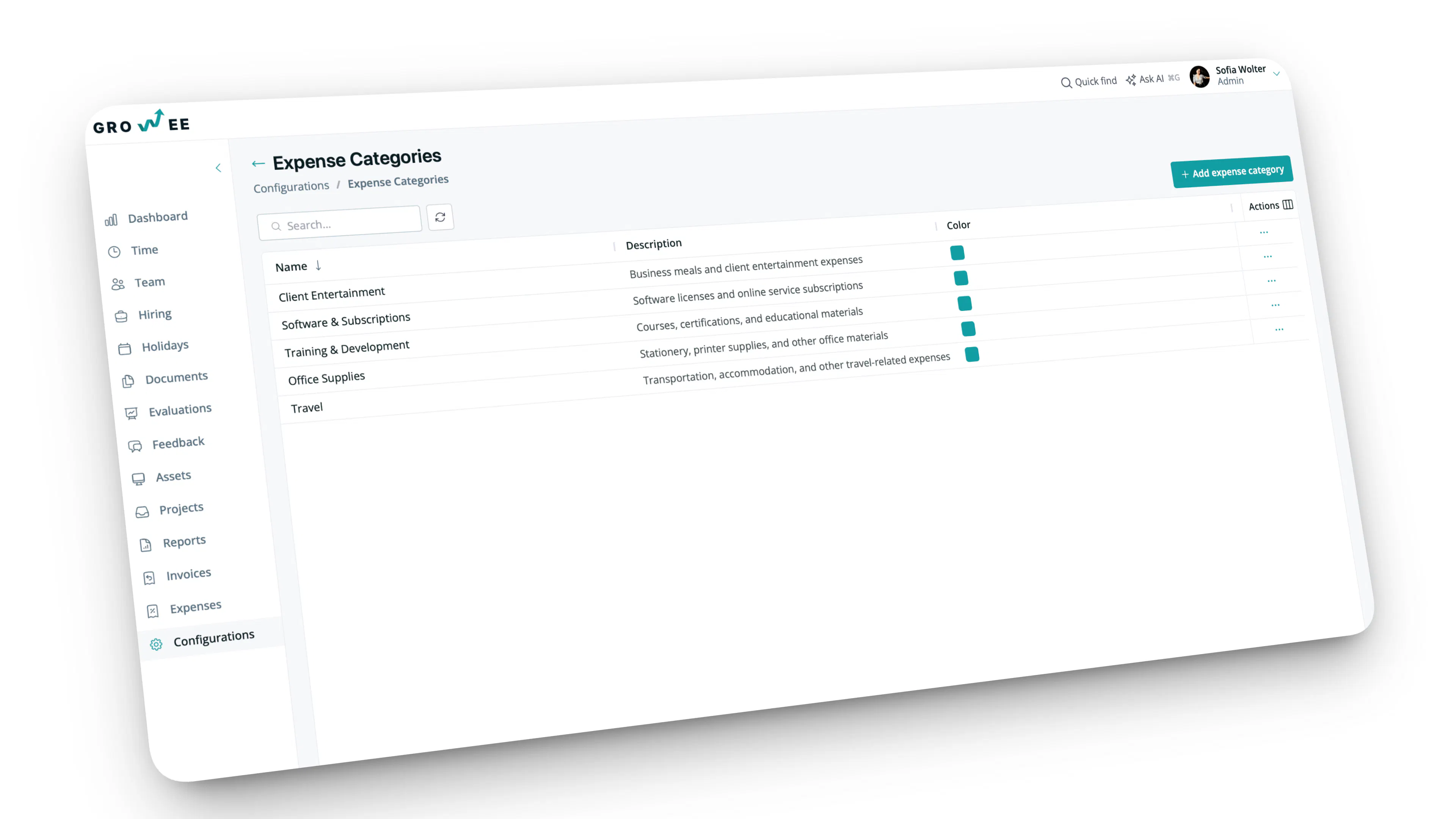 Organize expenses with custom categories