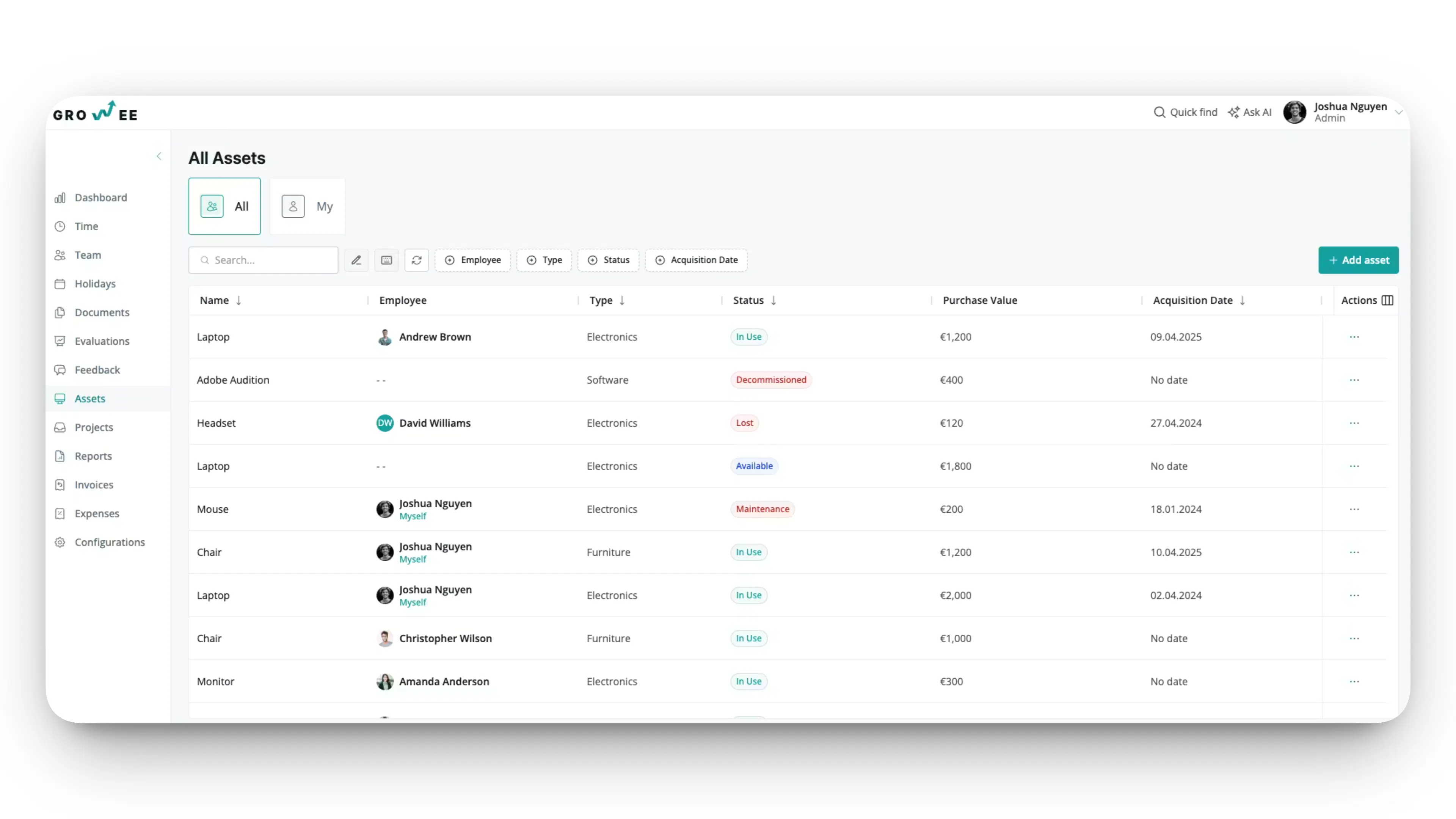 Track every item, at any time