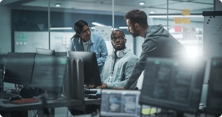 IT consultant guiding a business team with strategy and technology solutions