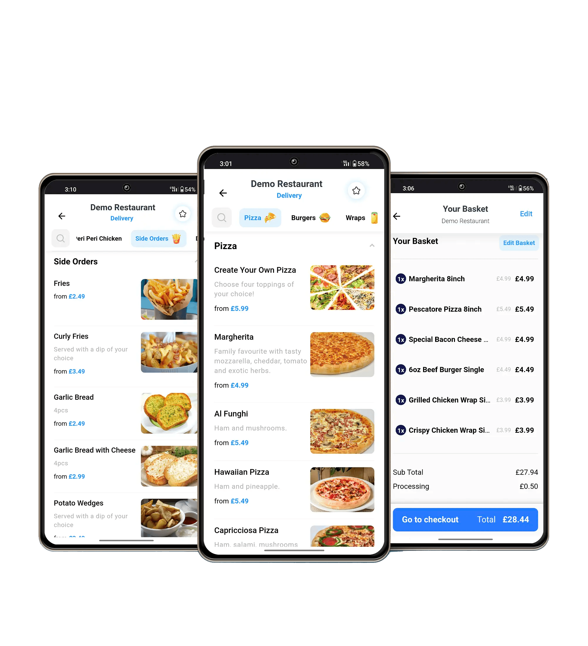 Grub24 App On Three Smartphone