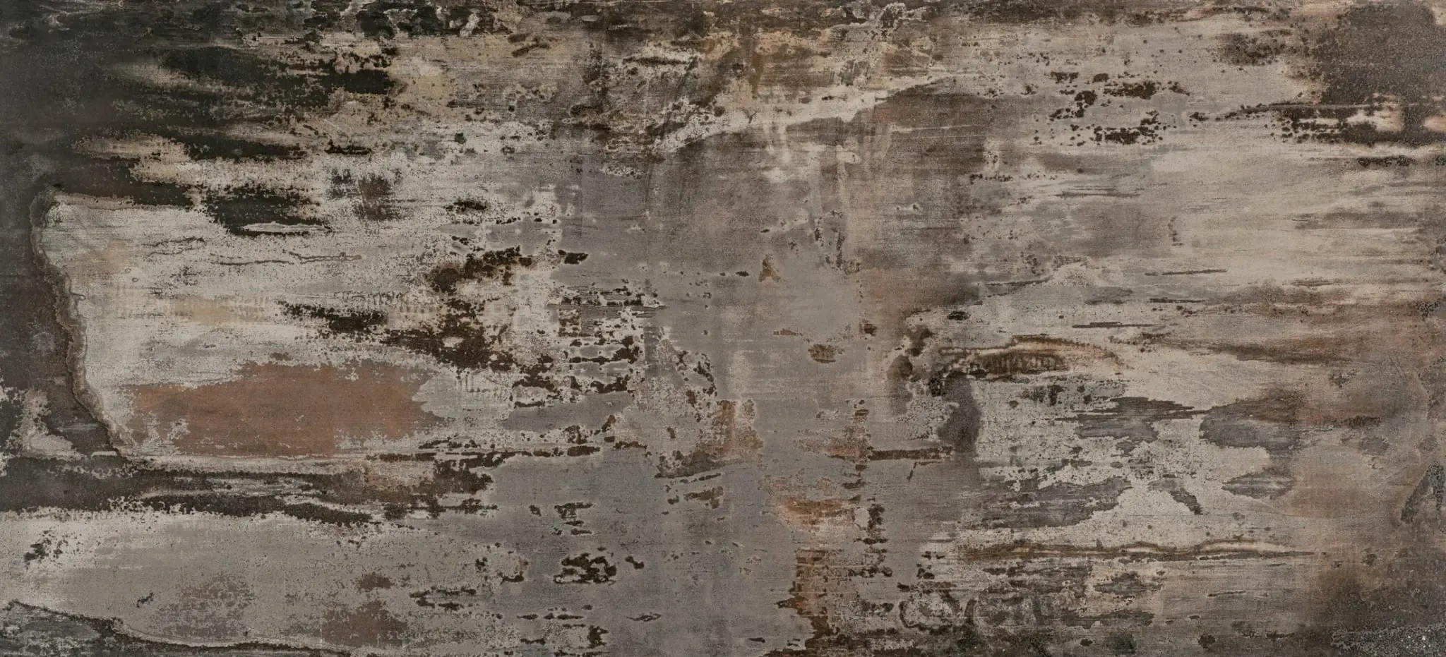 Dekton Trilium matte porcelain slab with industrial oxidized metal texture