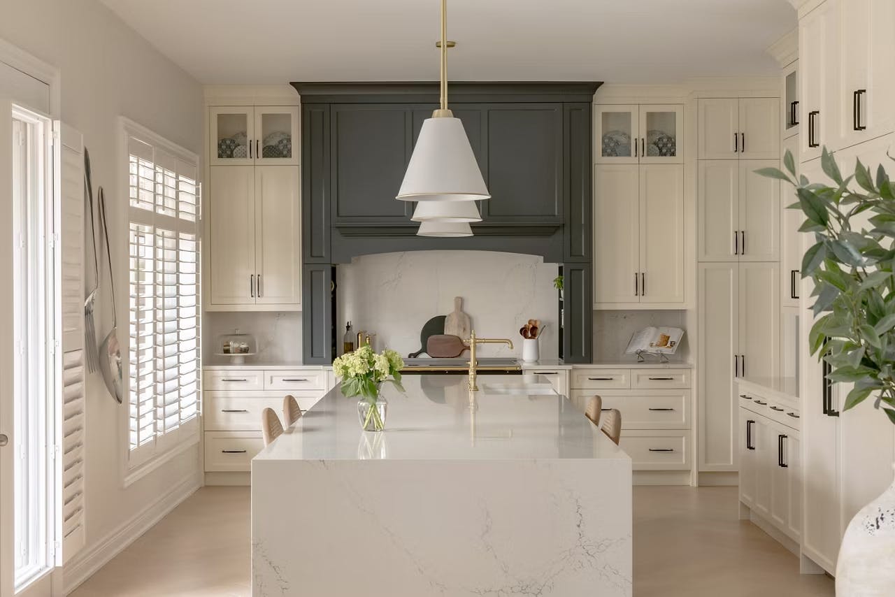 White Colton countertop kitchen islansdsurface