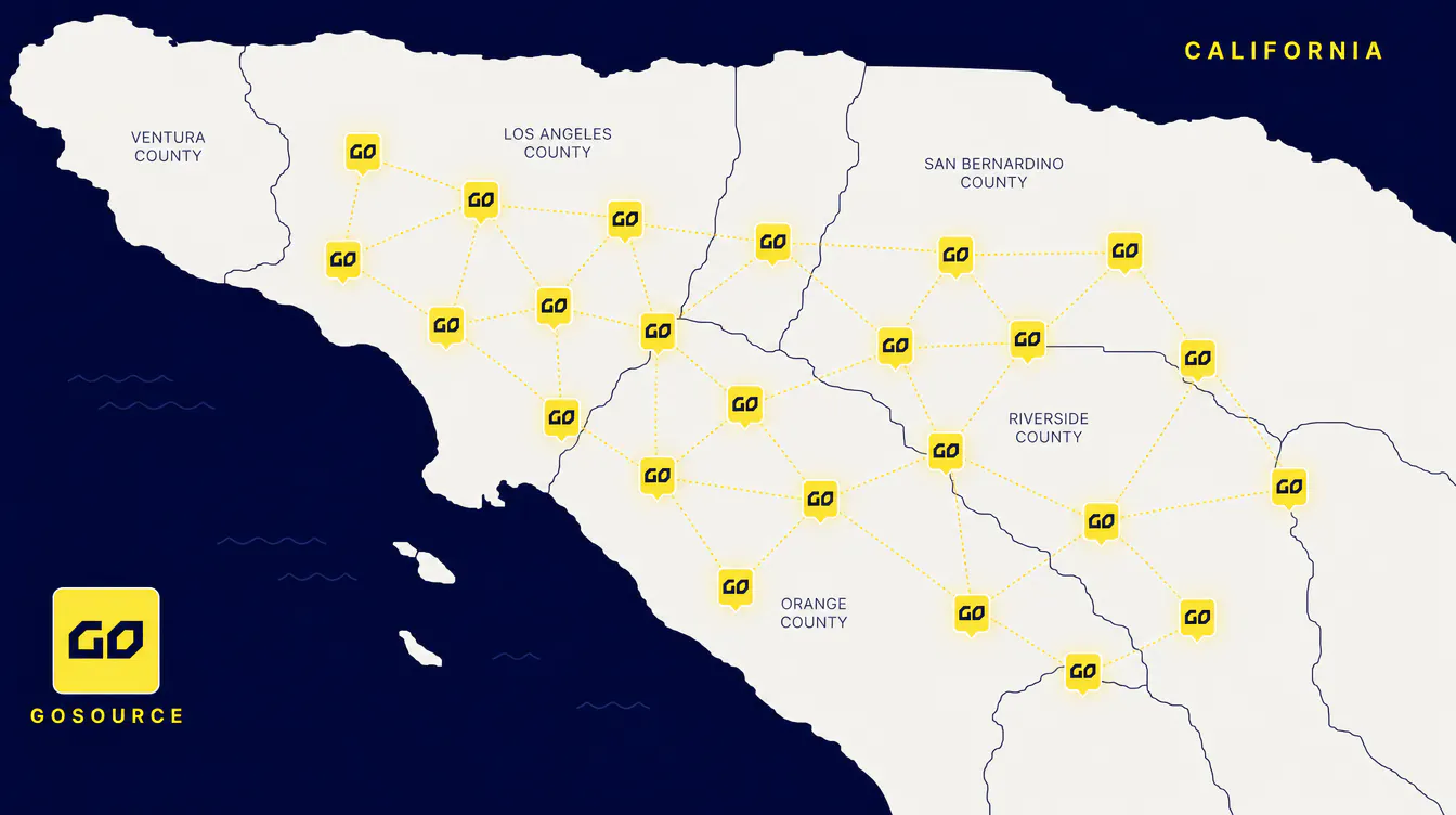 GoSource distribution network across LA and Orange County