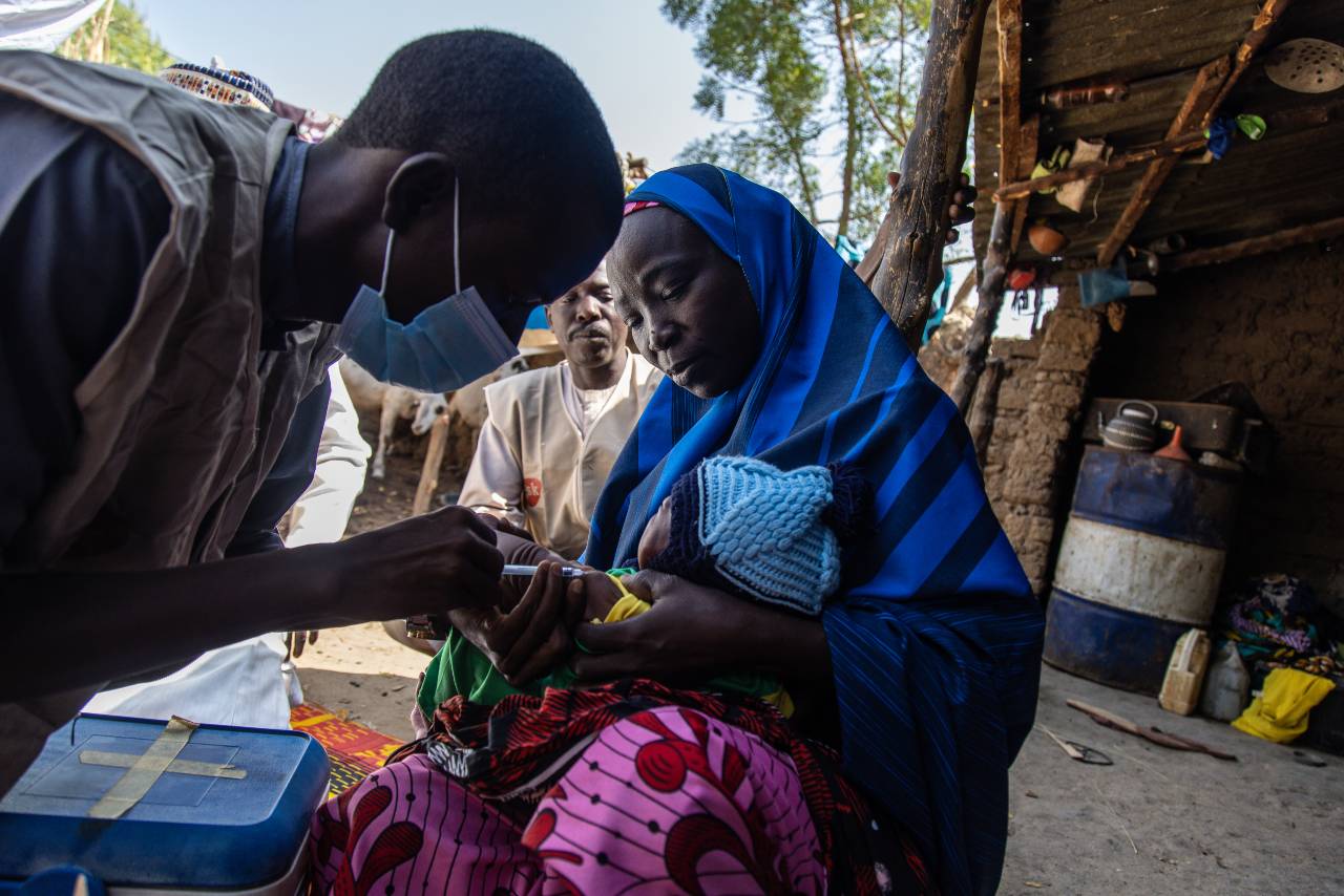 Baby receiving vaccination