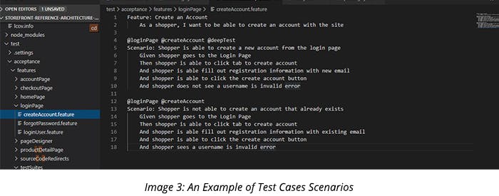 An Example of Test Cases Scenarios