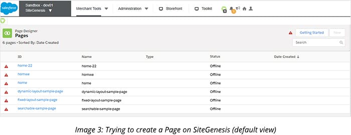 Trying to create a Page on SiteGenesis (default view)
