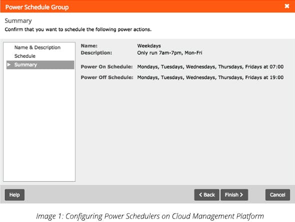 Configuring Power Schedulers on Cloud Management Platform