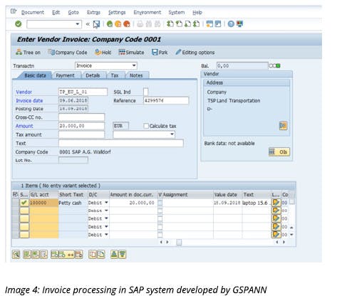 Invoice processing in SAP system developed by GSPANN