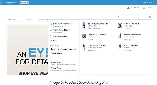 Product Search on Algolia