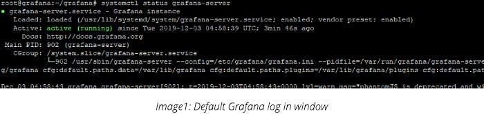 Default Grafana log in window