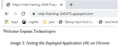 Testing the deployed application URL on Chrome