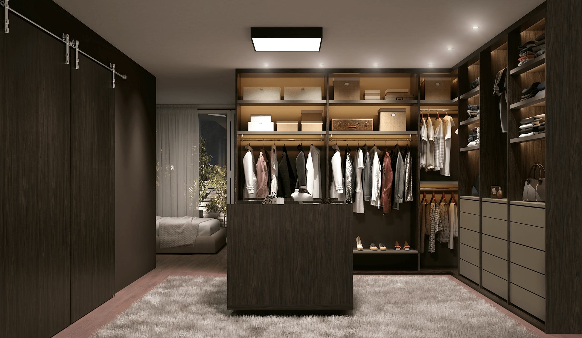 Closet em cor Capuccino de luxo.