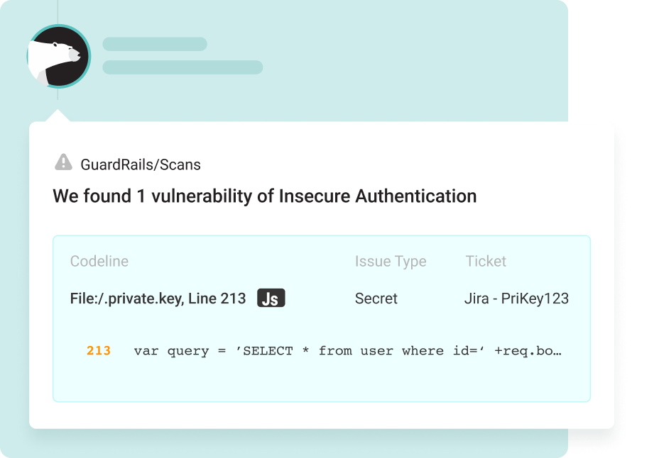Just in time training to upskill your developers guardrails