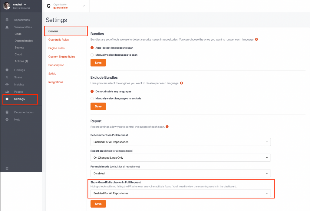 GitHub Show/Hide GuardRails Checks In Pull Requests - GuardRails