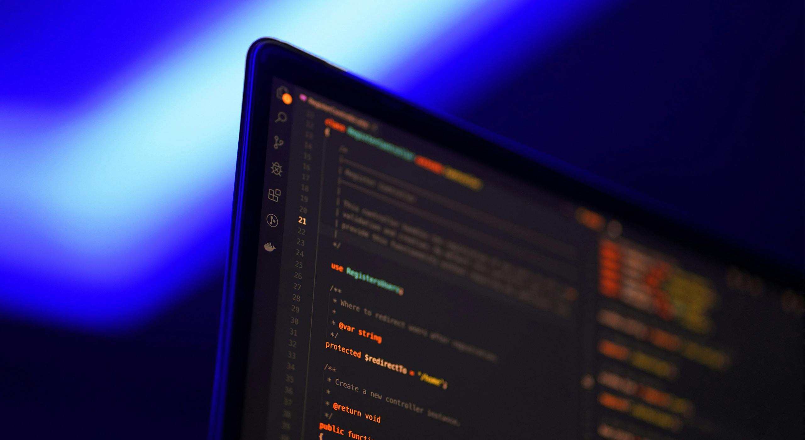 Computer screen with code