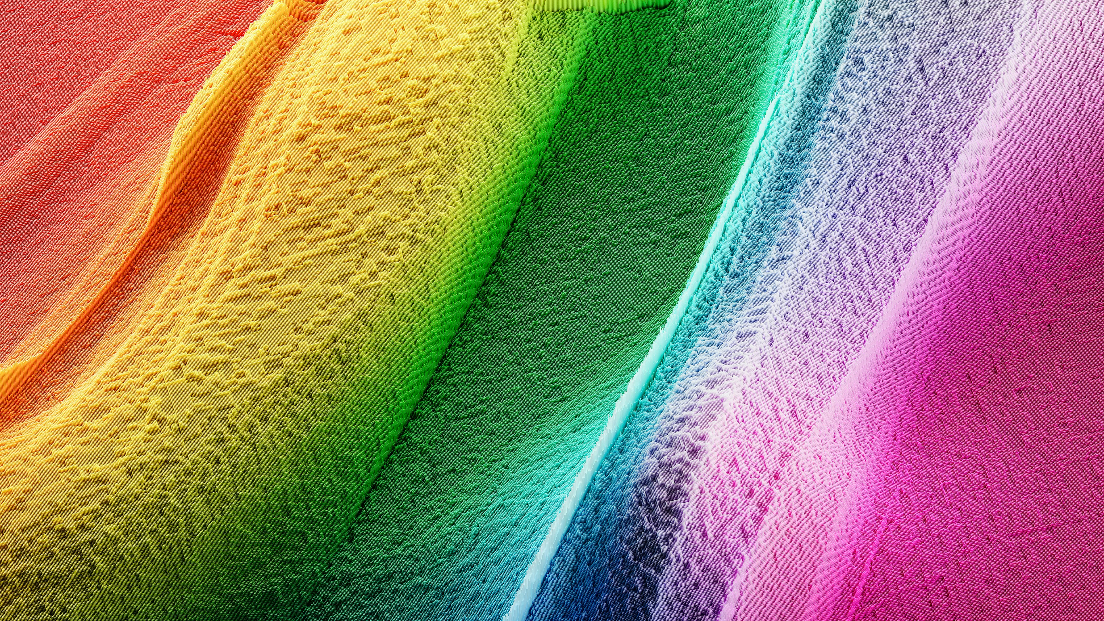 A close up of a rainbow colored towel