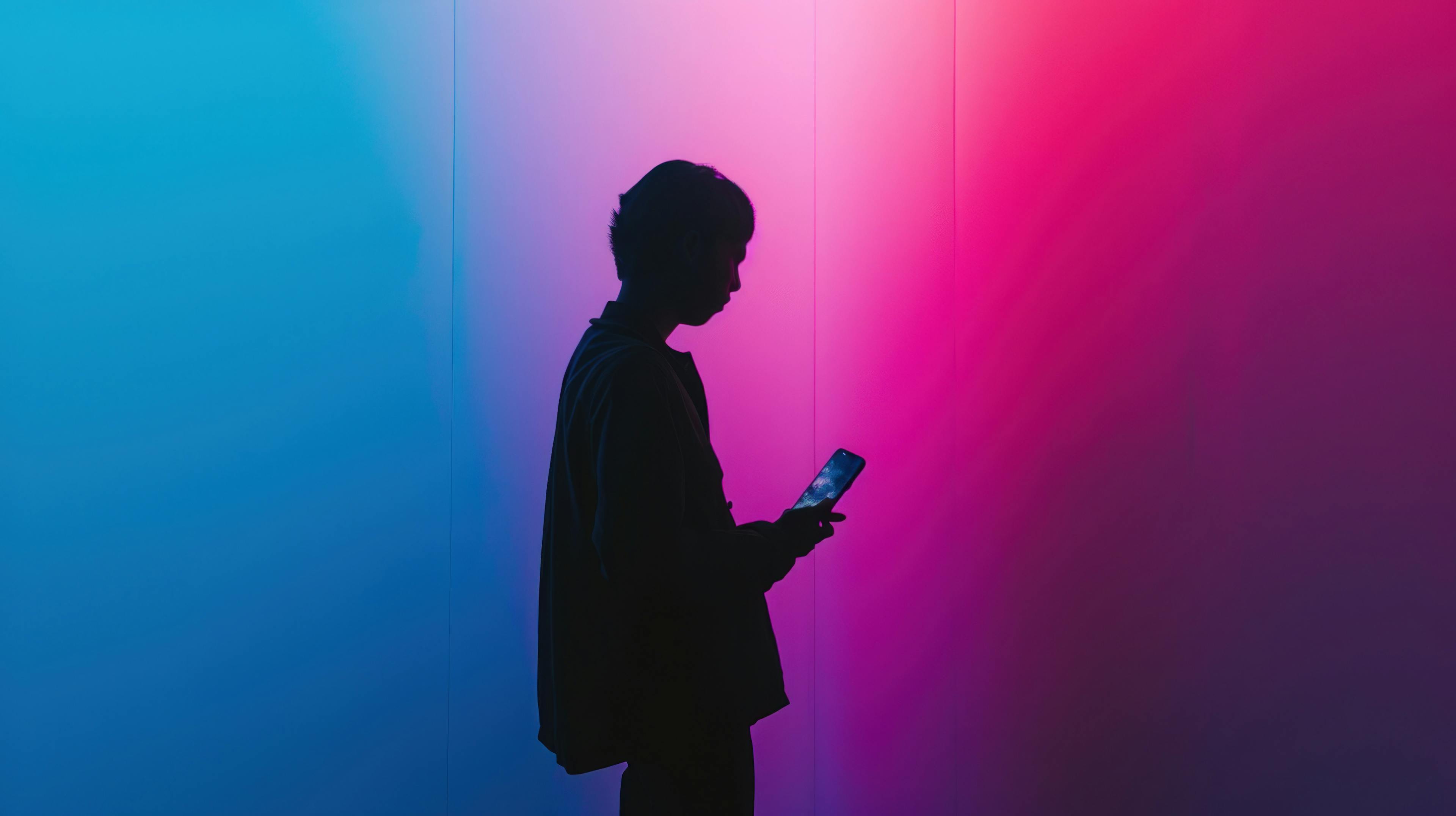AI generated silhouette of young man