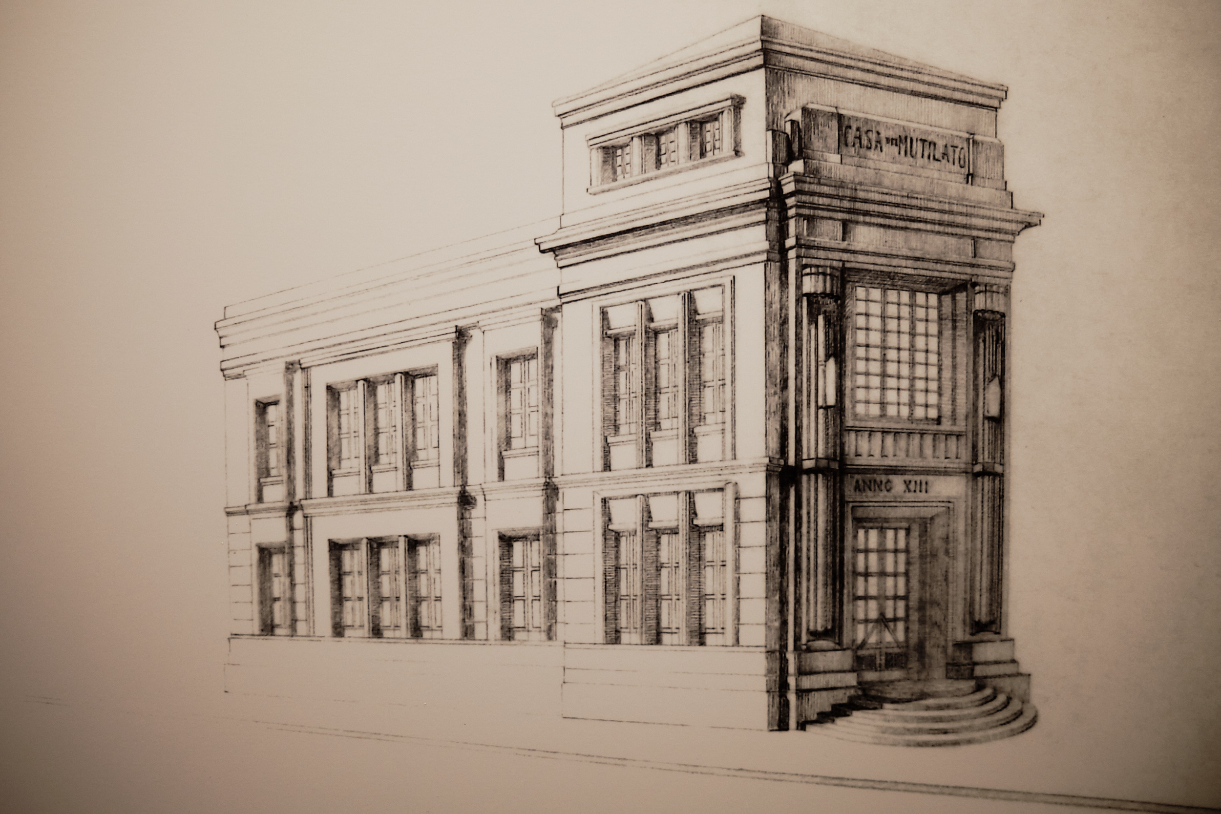 La Casa Del Mutilato at Agostino Pepoli Regional Museum (Museo Regionale Pepoli), Trapani, Sicily. December 2021