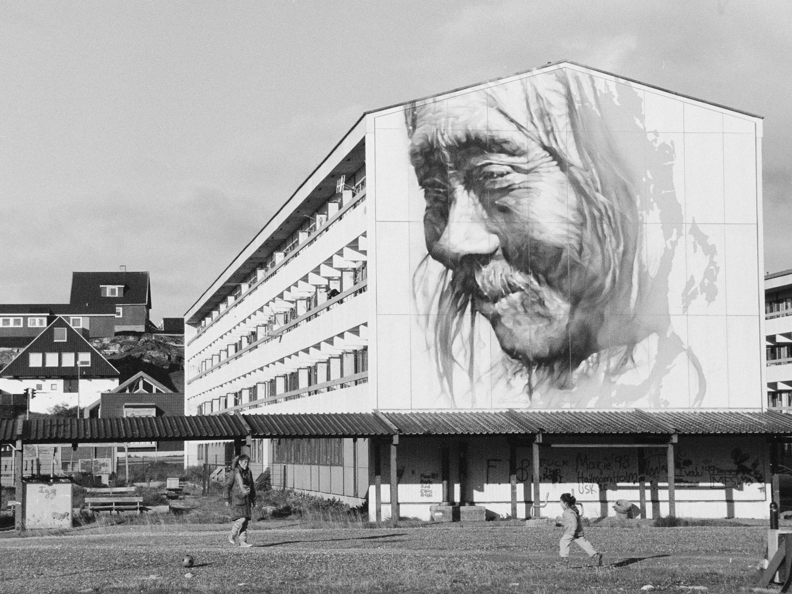 Finished Mural, Greenland. September 2014 Photograph: Guido van Helten