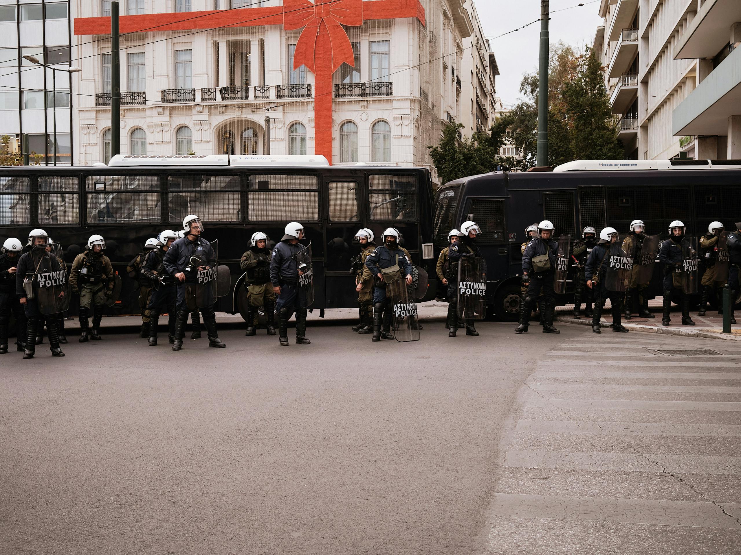 Athens police at Syntagma Square, Athens, Greece. 17 November 2021