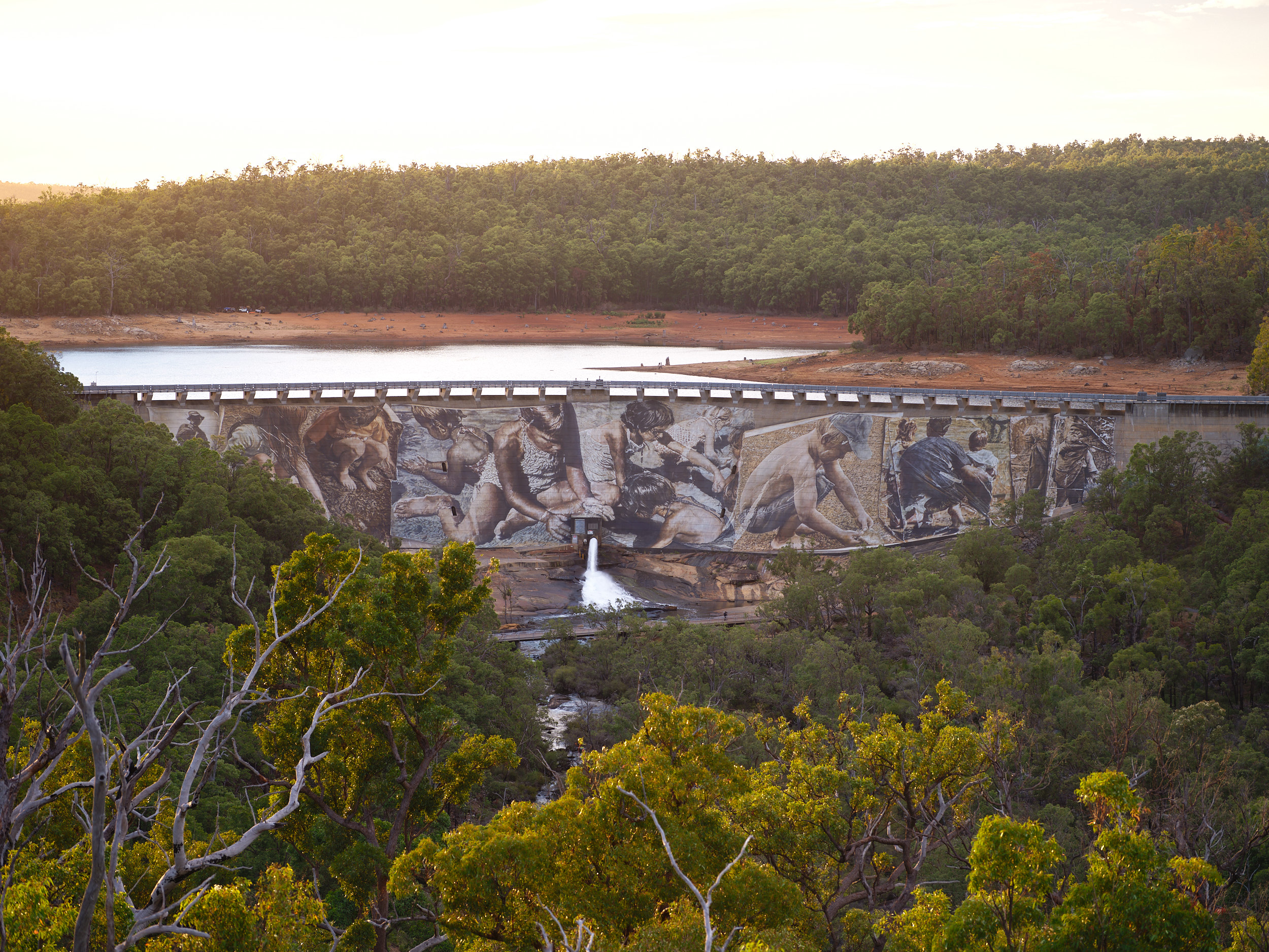 Finished installation at Wellington National Park, Western Australia, March 2021 Guido van Helten