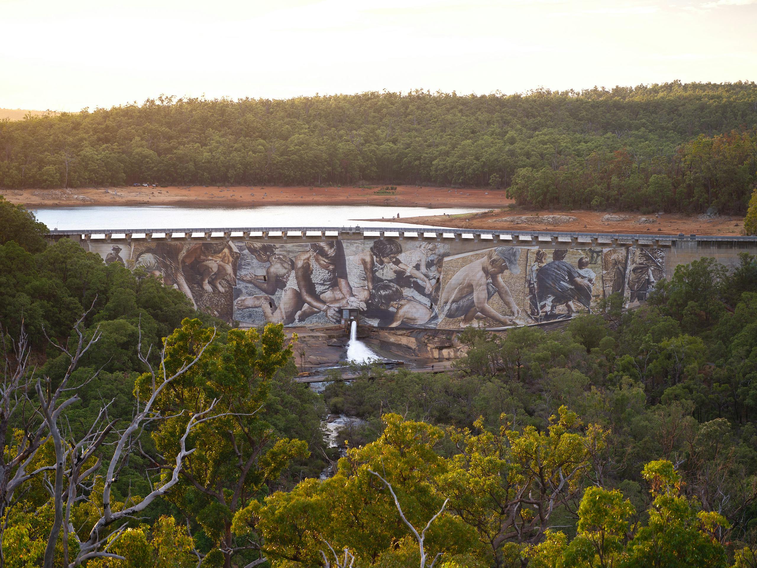 Finished installation at Wellington National Park, Western Australia, March 2021 Guido van Helten