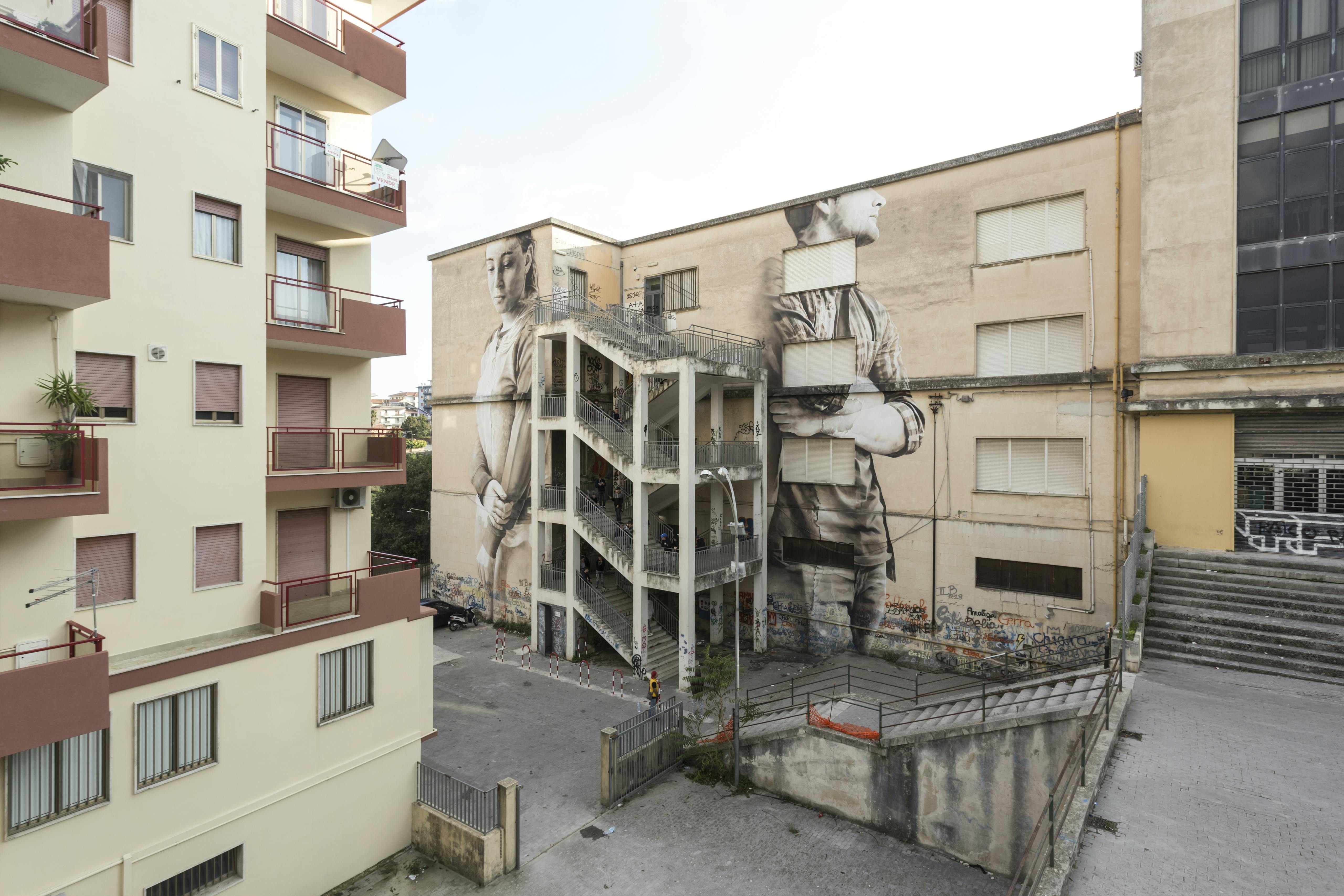 Finished work at the Liceo Umberto Classico I. Ragusa, Sicily, Italy. October 2017 Photograph: Marcello Bocchieri