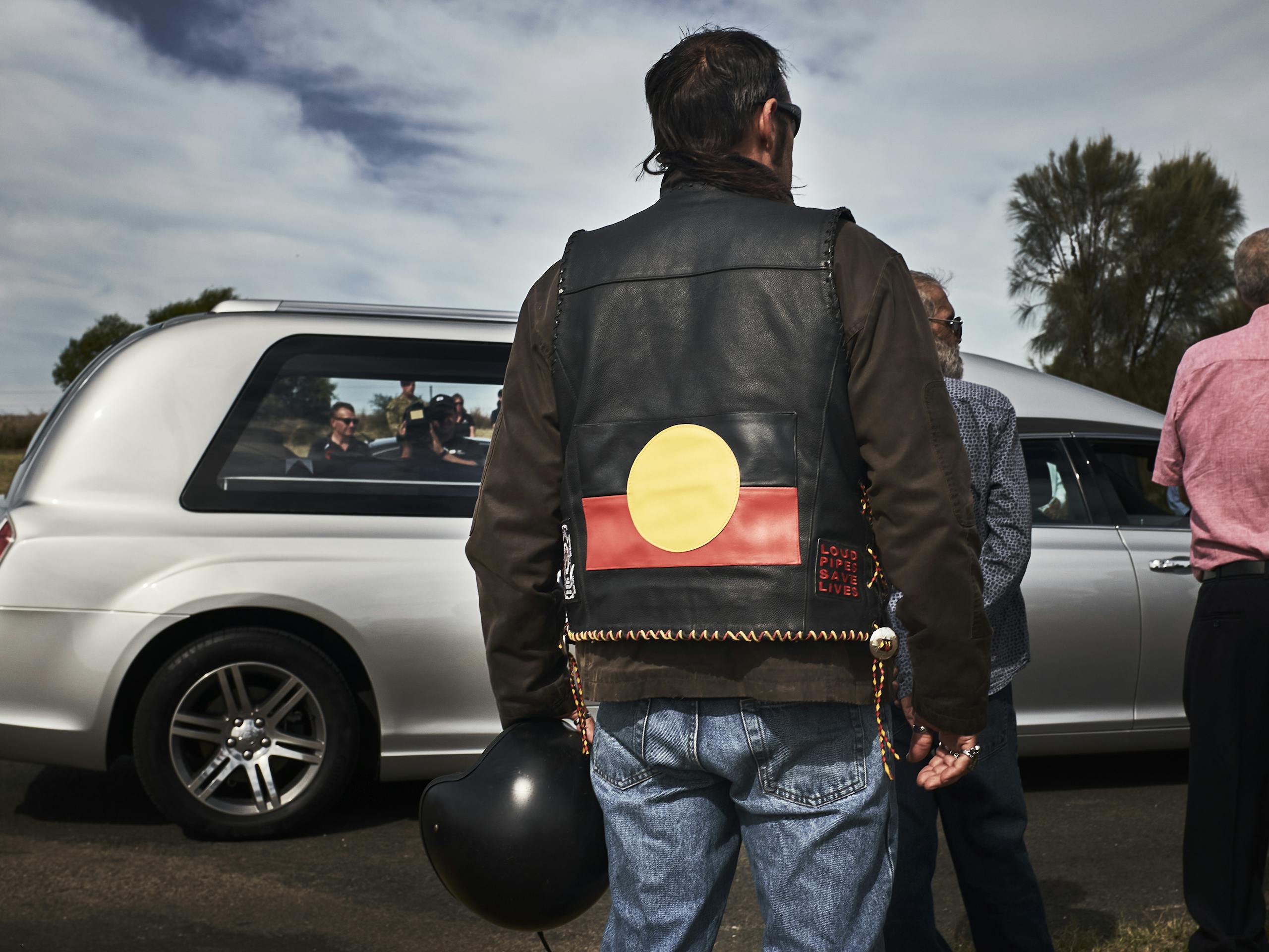 The remains of WWI veteran Private Miller Mack arrives Raukkan, South Australia. March 2017 Photographs: Guido van Helten