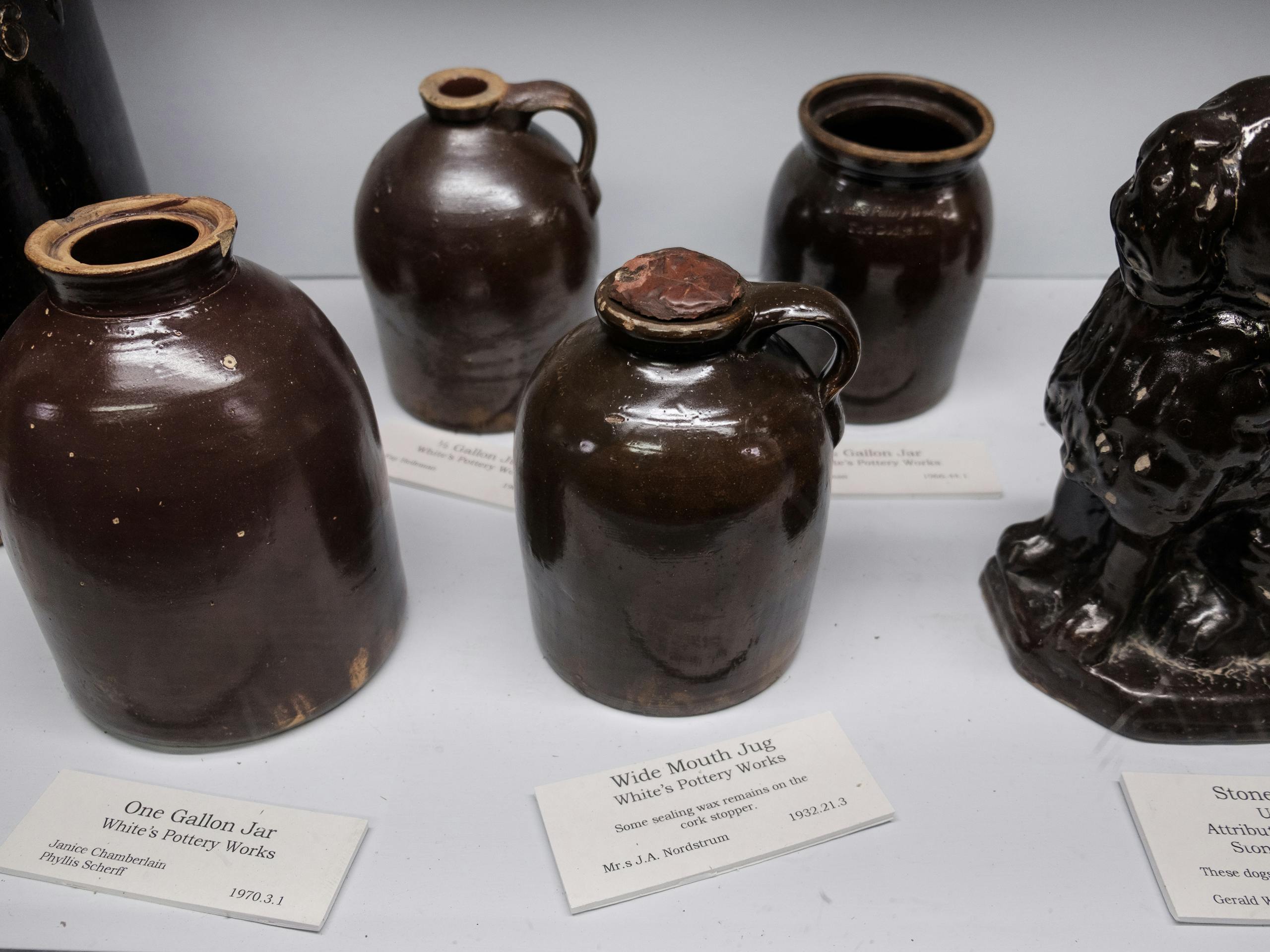Pottery Items featured in the Collection at the Fort Museum, Fort Dodge, Iowa, USA. September 2018 Photograph: Guido van Helten