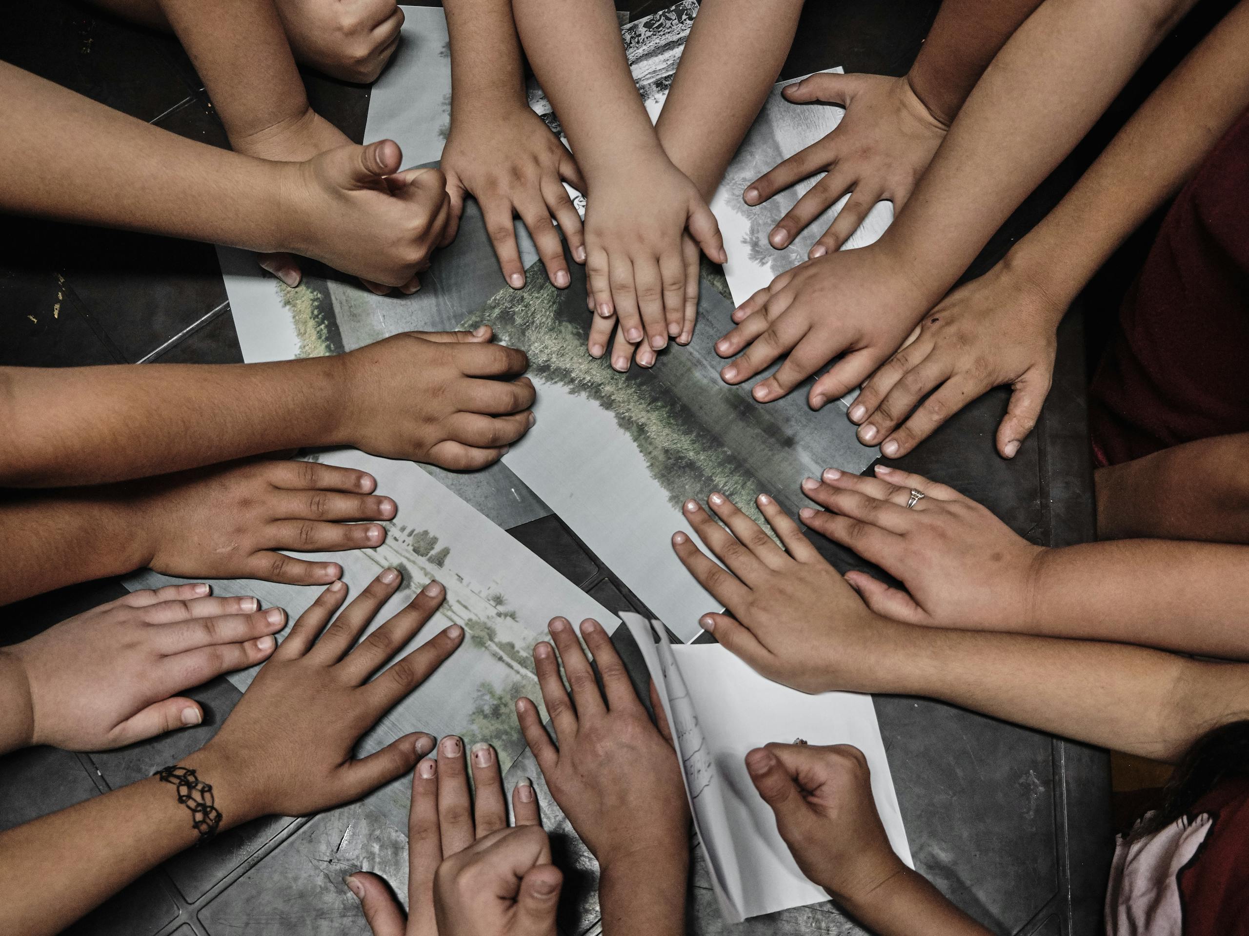 Workshop at Makani School, Azraq, Jordan. August 2019 Photograph: Guido van Helten