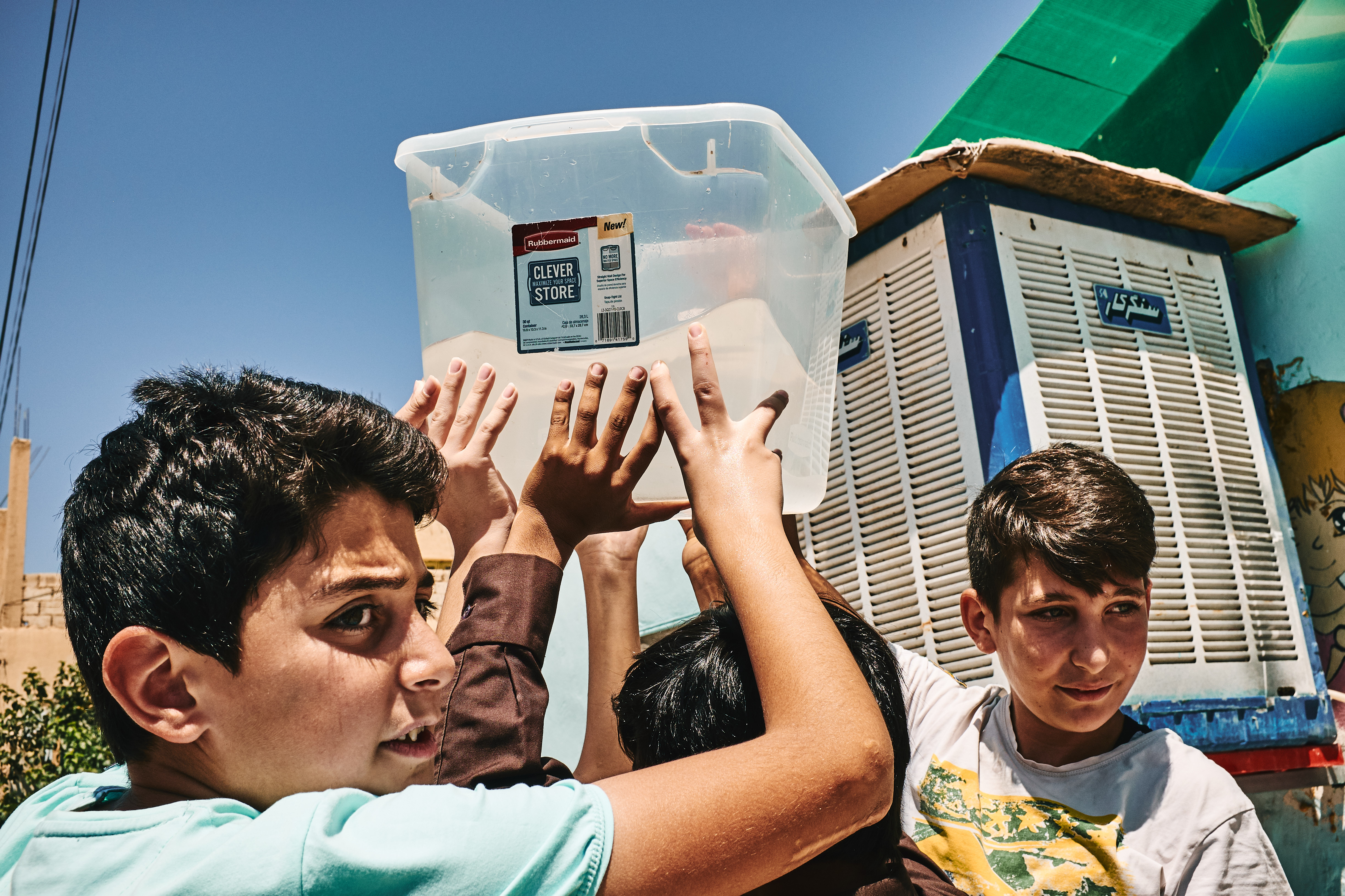 Workshop at Makani School, Azraq, Jordan. August 2019 Photograph: Guido van Helten
