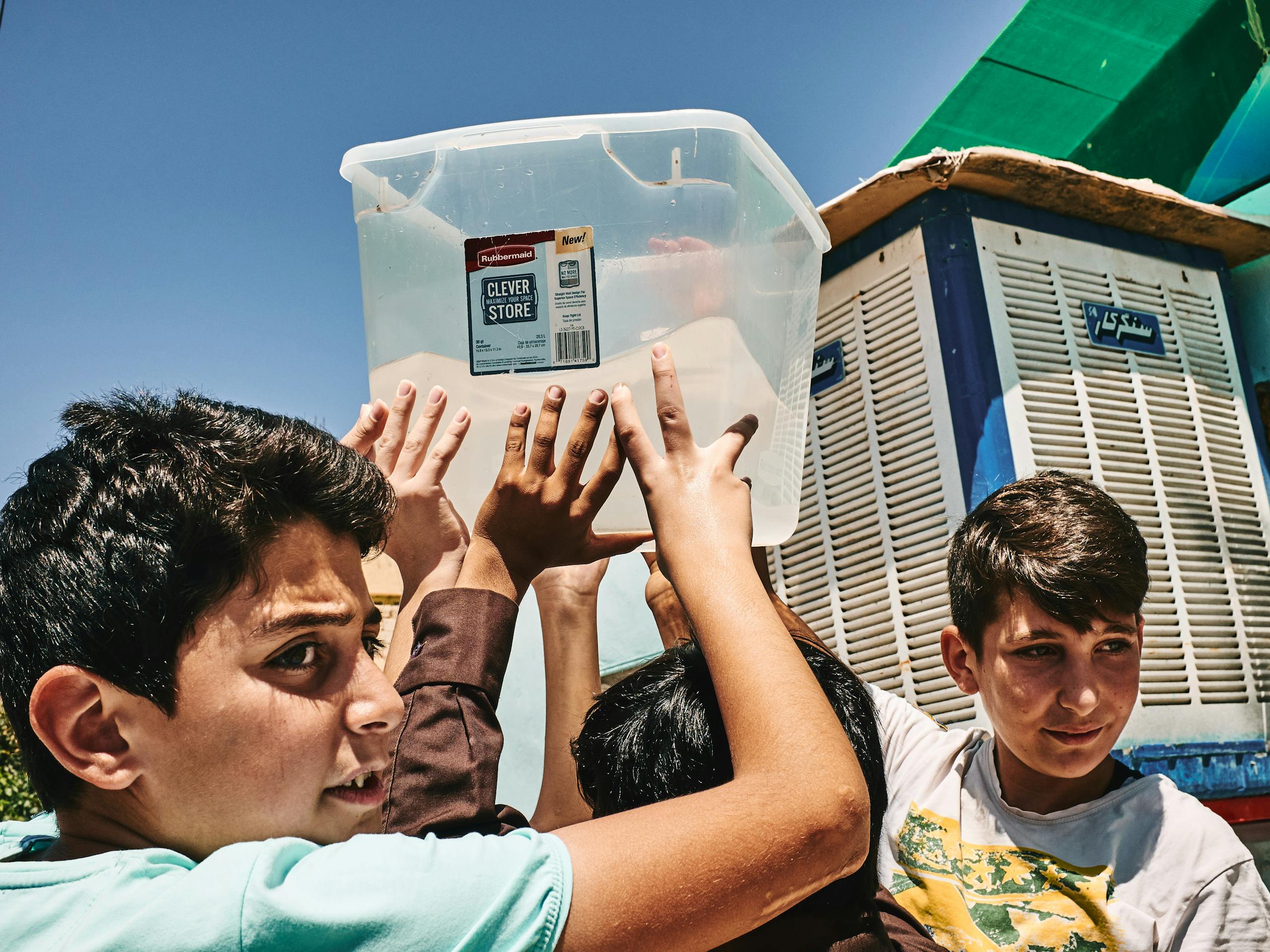 Workshop at Makani School, Azraq, Jordan. August 2019 Photograph: Guido van Helten