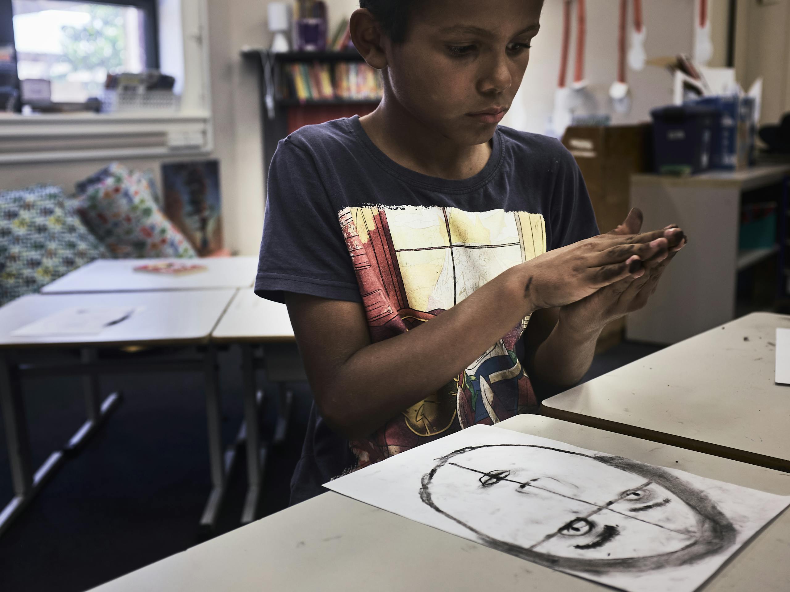 Workshop at Raukkan School Raukkan, South Australia. March 2017 Photographs: Guido van Helten