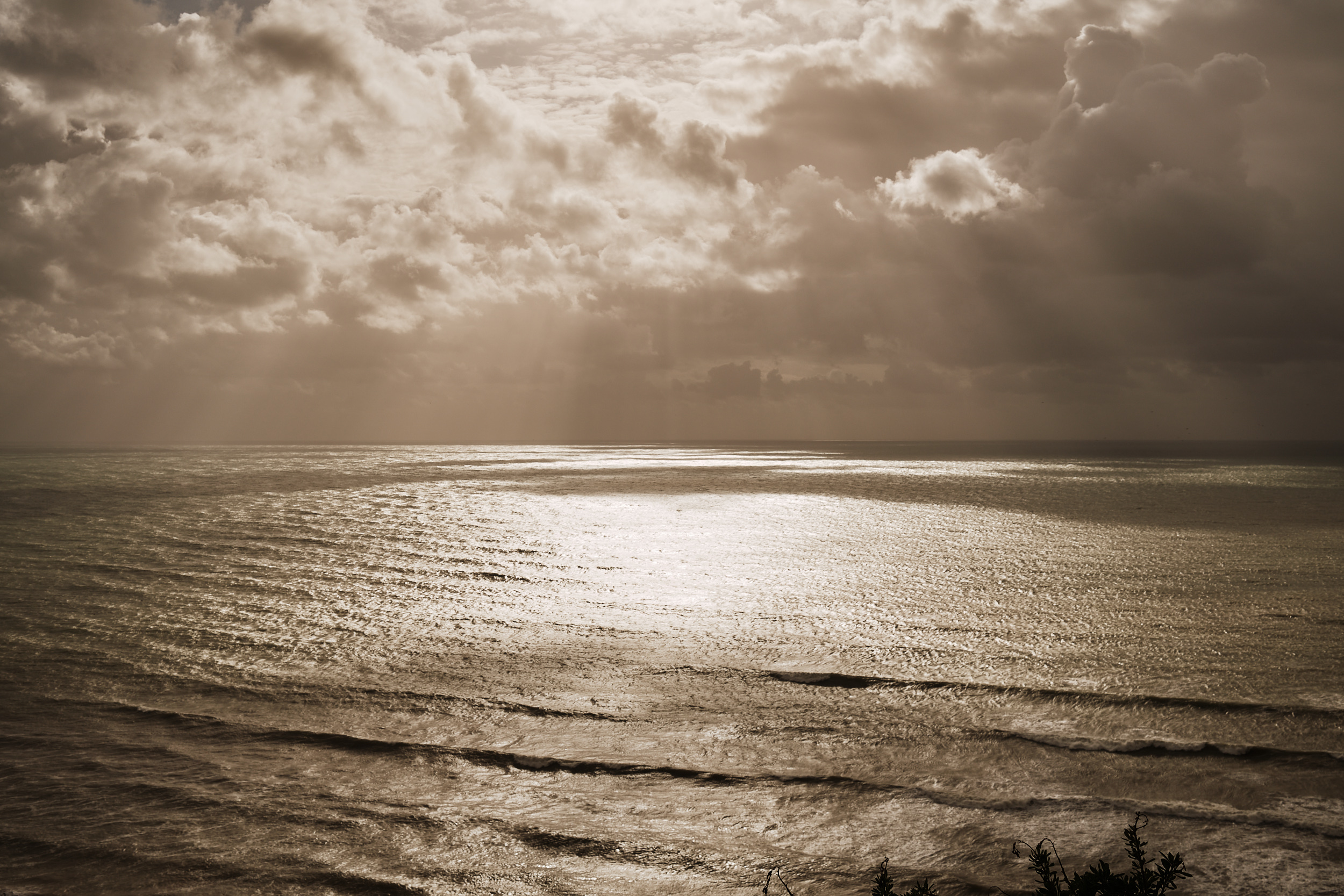 Sea of Sicily from Trapani, Sicily. January 2022