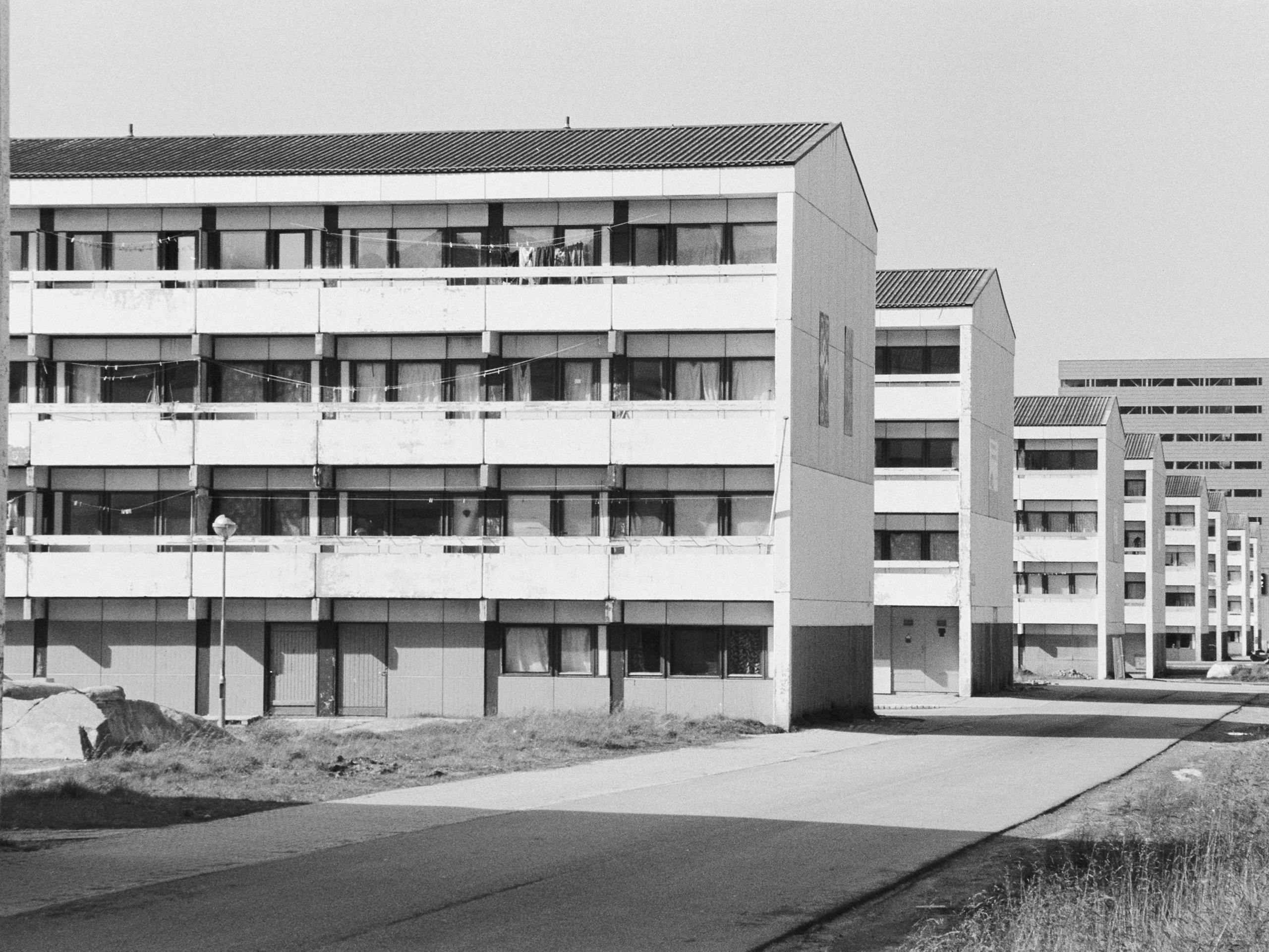 Housing blok complex in central Nuuk, Greenland. September 2014 Photograph: Guido van Helten