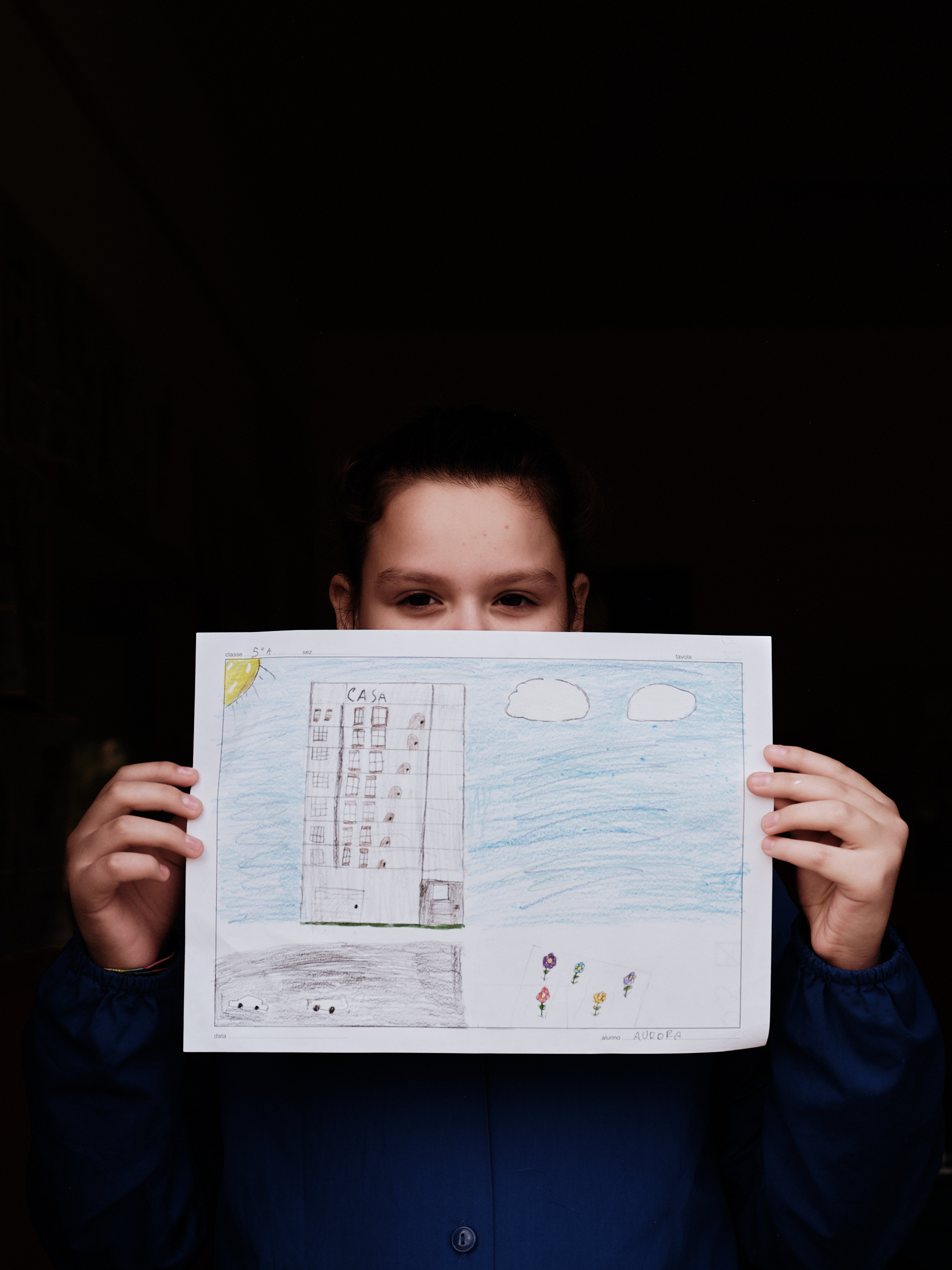 Students interpret the idea of Home - Workshop at Direzione Didattica Iv Circolo Elementare Marconi school at Trapani-Milo, Sicily. December 2021