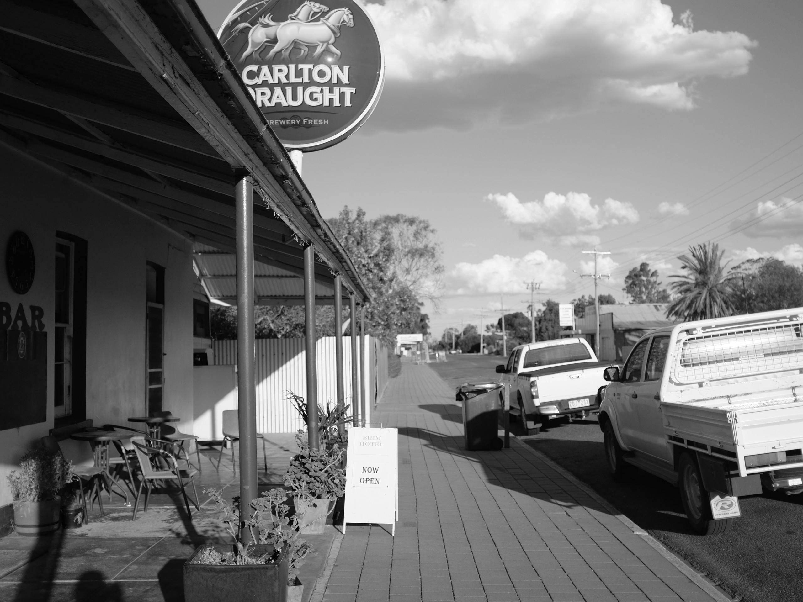 Outside Brim pub Brim, Victoria, Australia. December 2015. Photograph: Guido van Helten