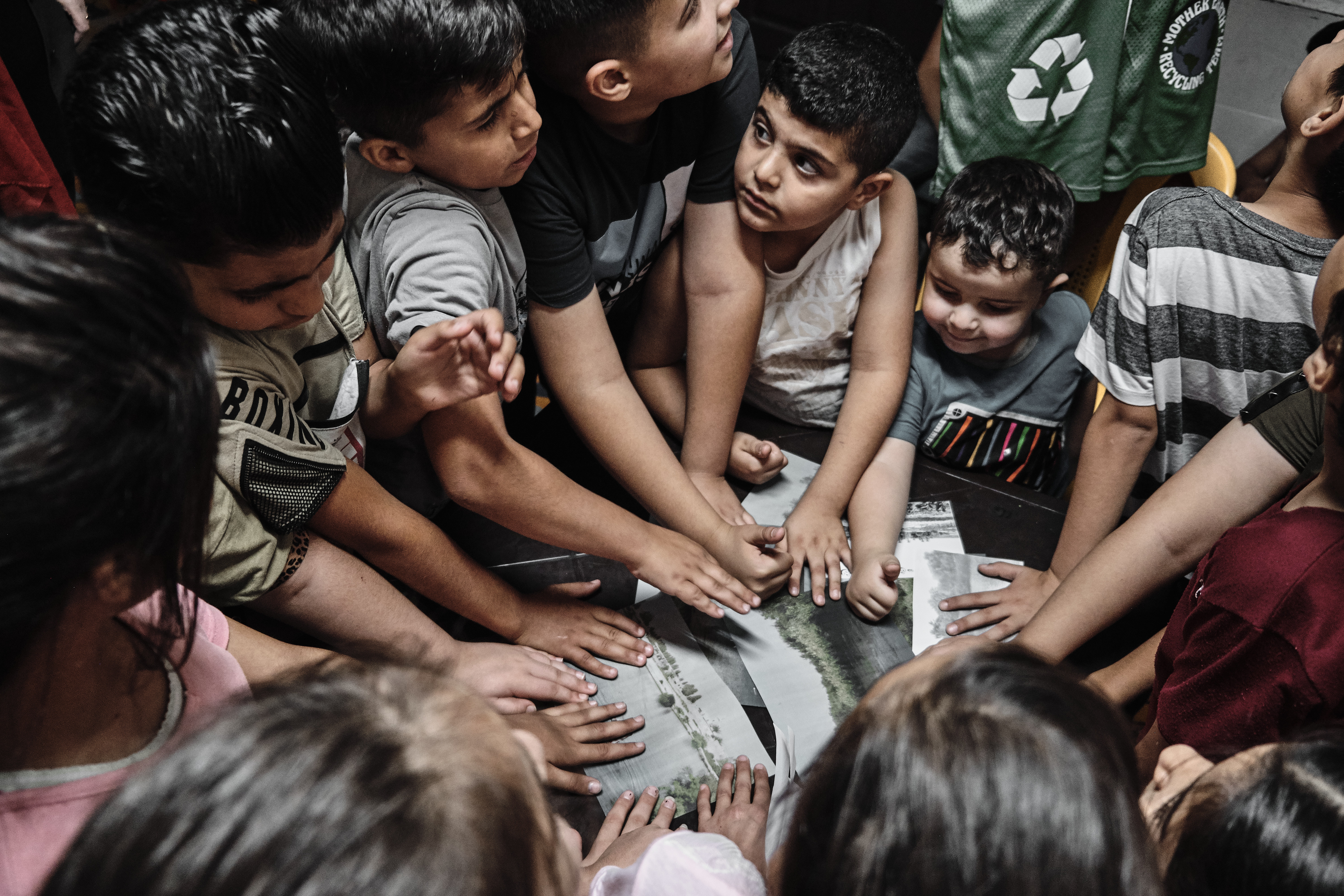 Workshop at Makani School, Azraq, Jordan. August 2019 Photograph: Guido van Helten
