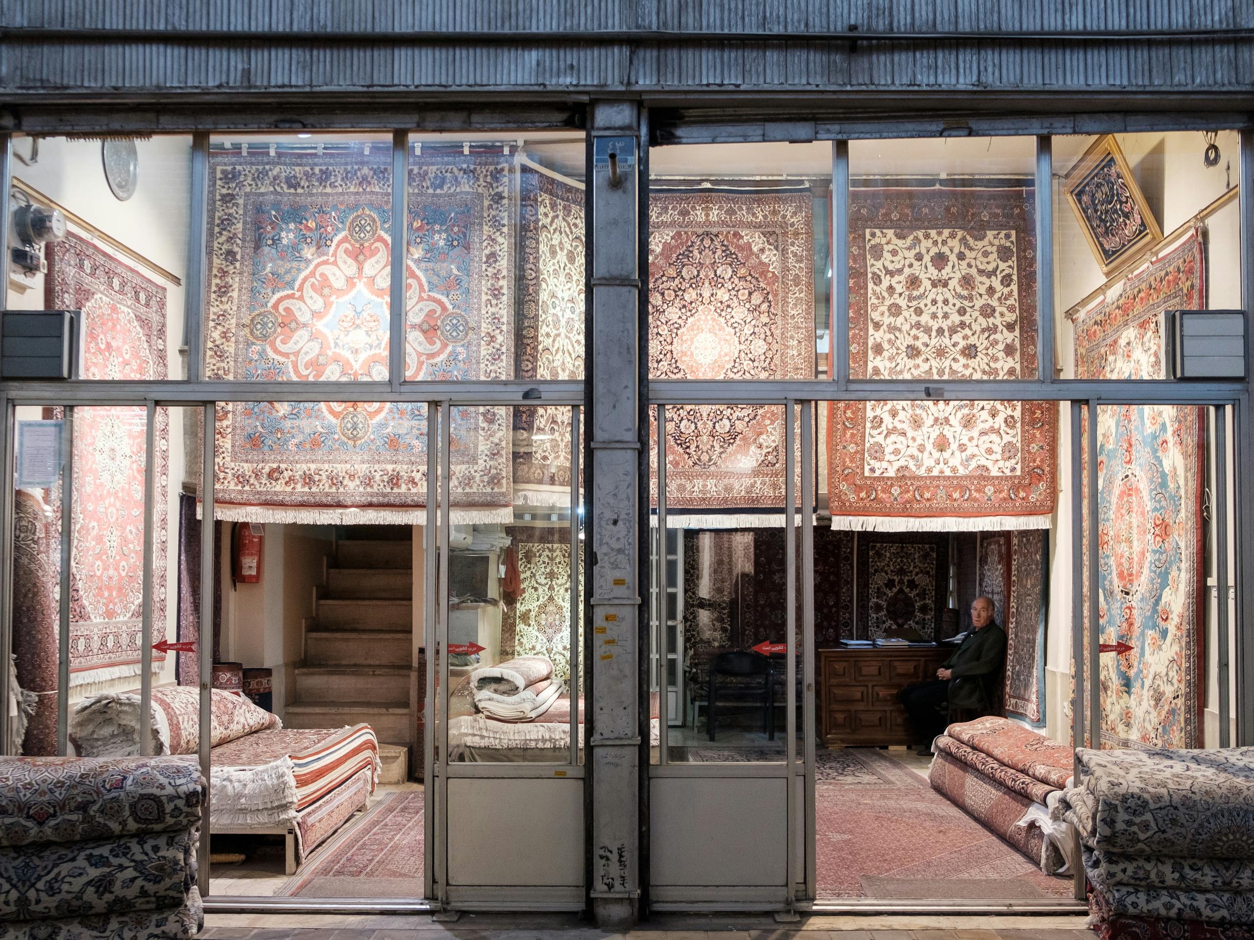 Carpet Vendors at Tehran's Central Bazaar Tehran, Iran. November 2018 Photograph: Guido van Helten
