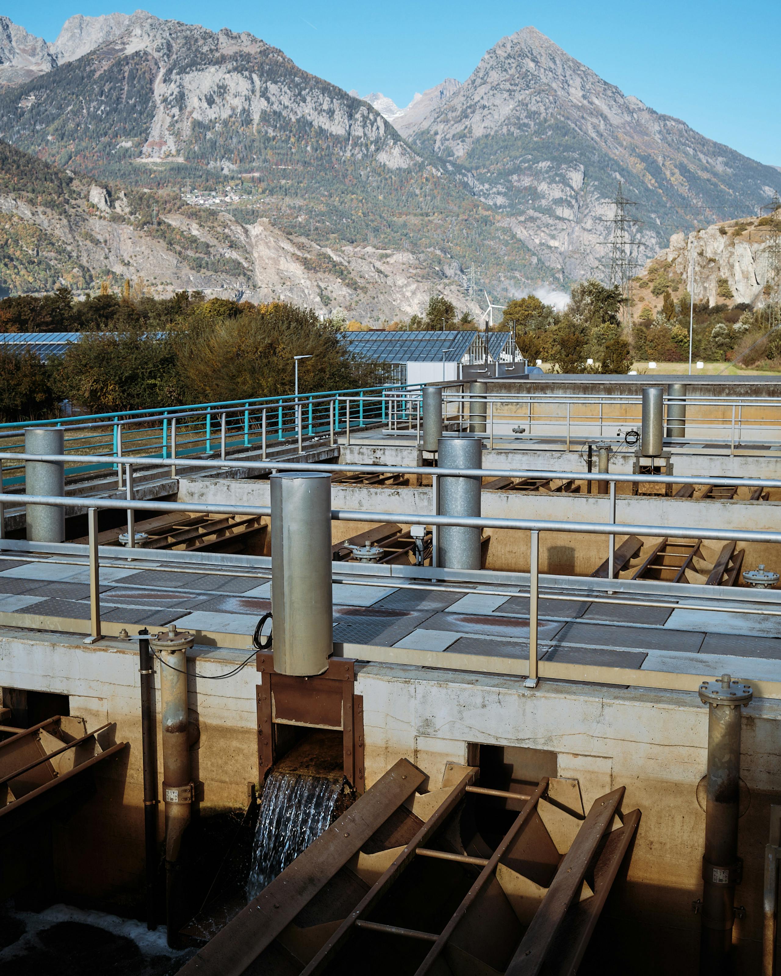 Municipal sewage plant in Martigny, Switzerland, October 2021