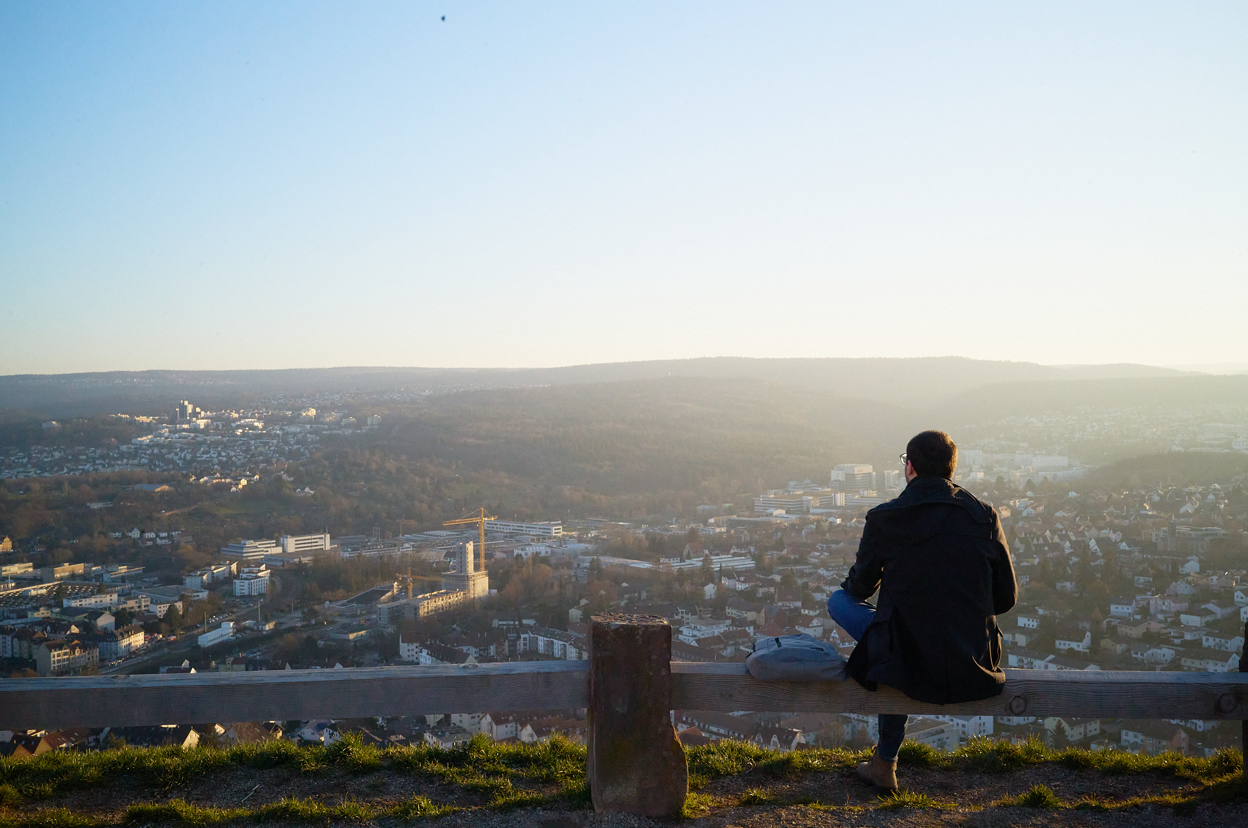 The view from Wallberg Memorial, created from the rubble of Pforzheim, Pforzheim, Germany, February, 2023 