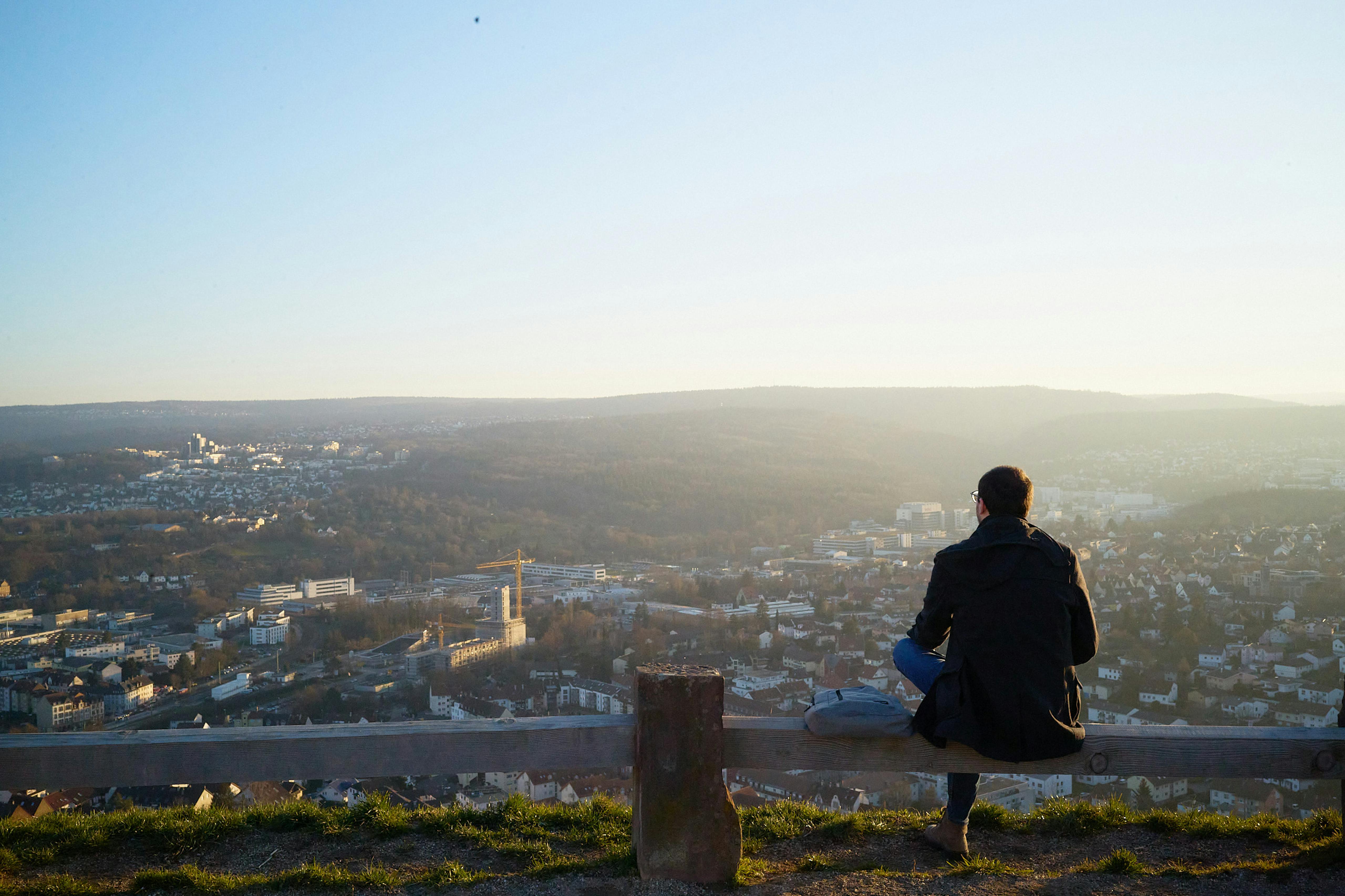 The view from Wallberg Memorial, created from the rubble of Pforzheim, Pforzheim, Germany, February, 2023