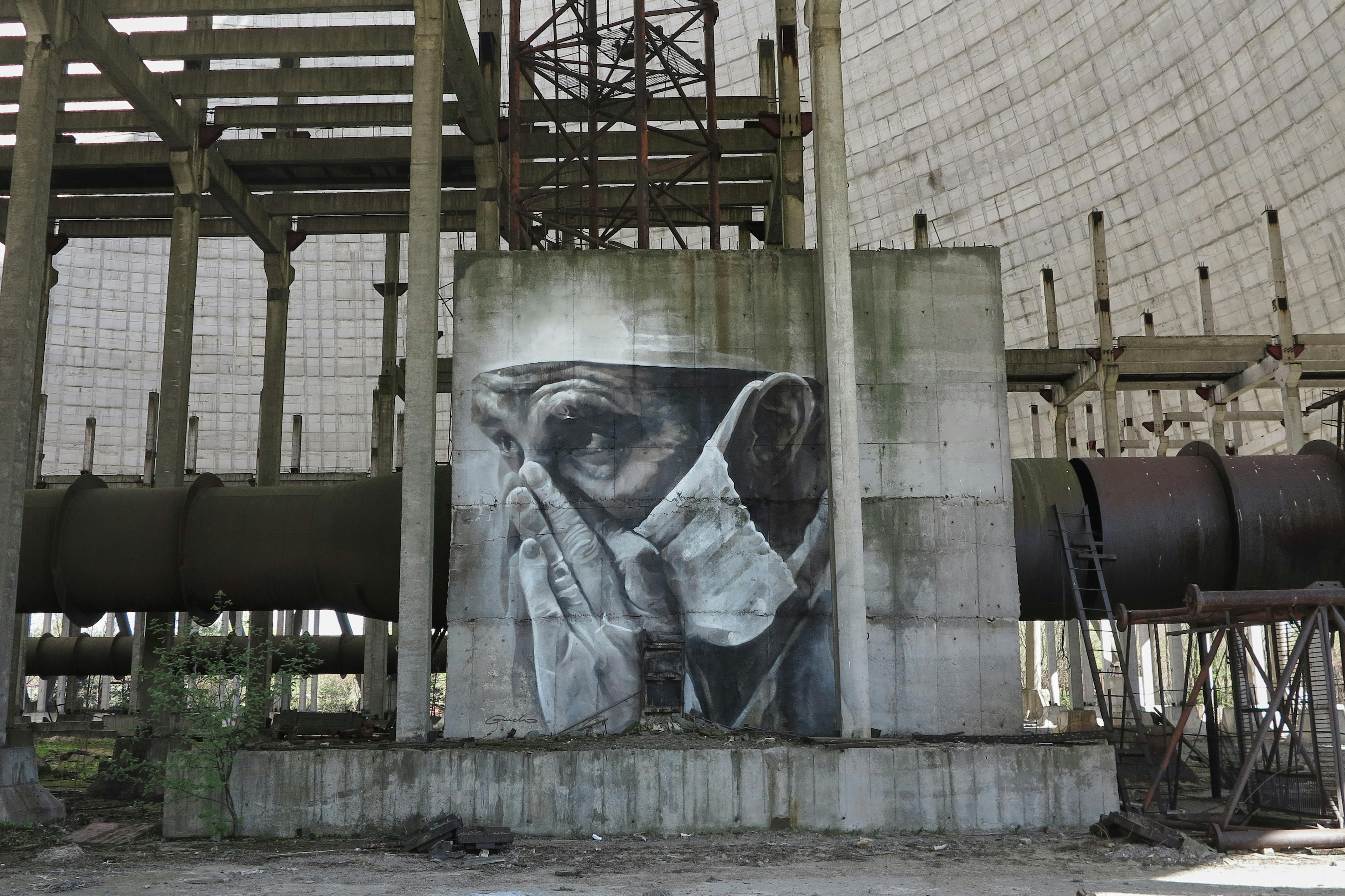 Completed work for Art United Us Chernobyl, Ukraine. April 2016 Photograph: Guido van Helten